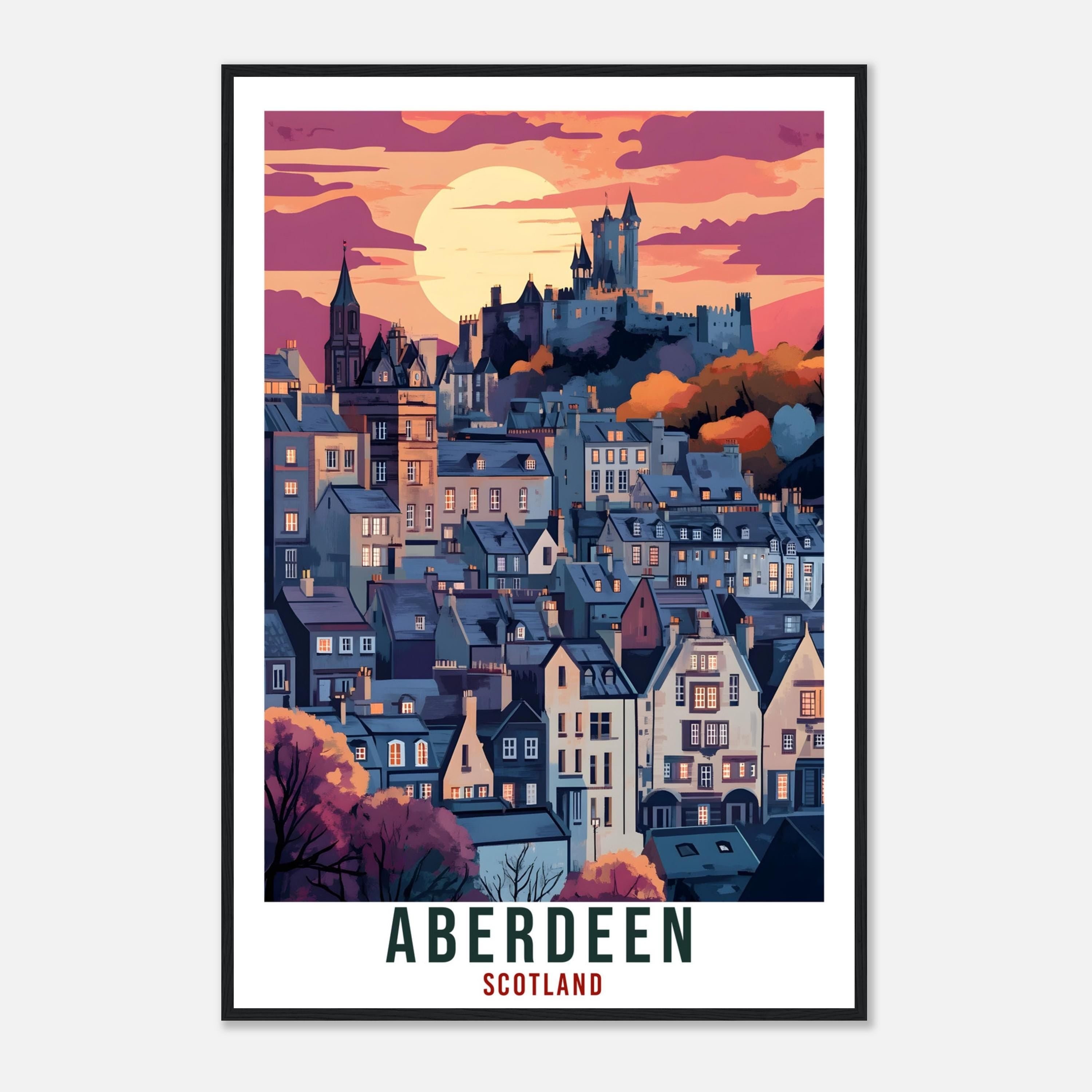 Aberdeen Travel Print Scotland Home Decor Aberdeen Wall Art Wall Hanging Art Lover Scotland Artwork Travel Poster Aberdeen Travel Art Gift