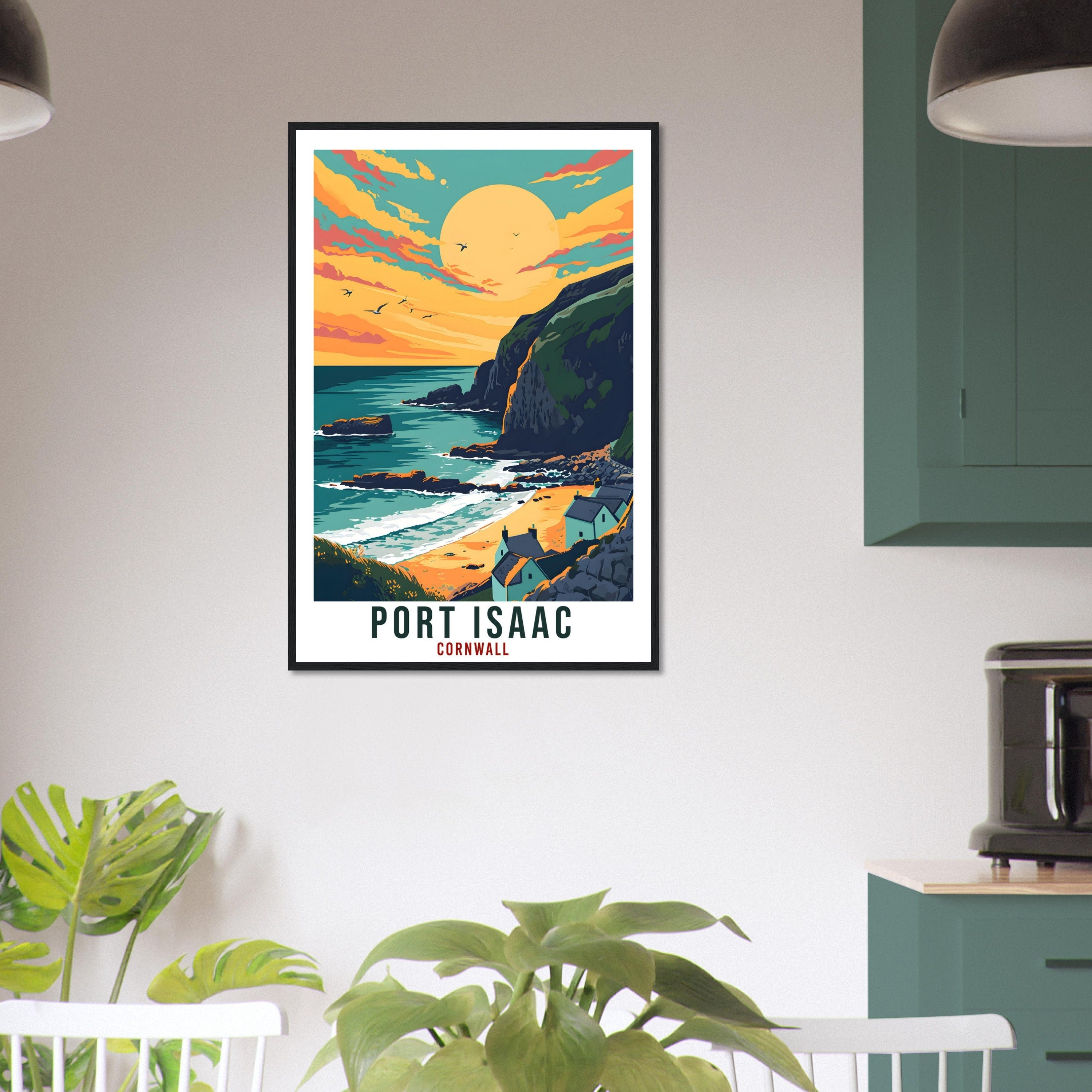 Port Issac Travel Print Cornwall Wall Art Home Decor Wall Hanging Travel Art Gift Port Issac Travel Poster England Landscape Artwork Gift