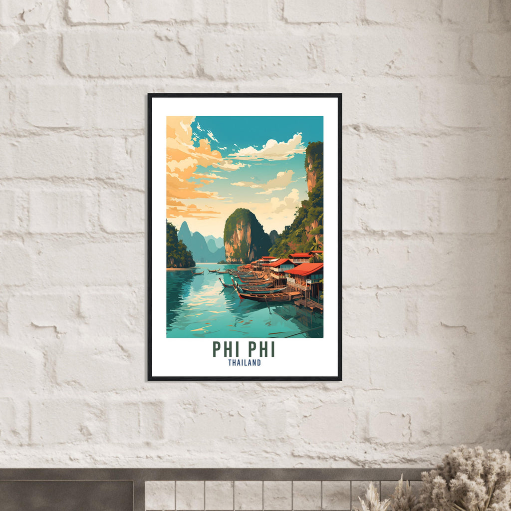 Phi Phi Islands Travel Print Wall Art Phi Phi Wall Hanging Thailand Gift Holiday Print Phi Phi Travel Poster Art Print Thai Islands Print