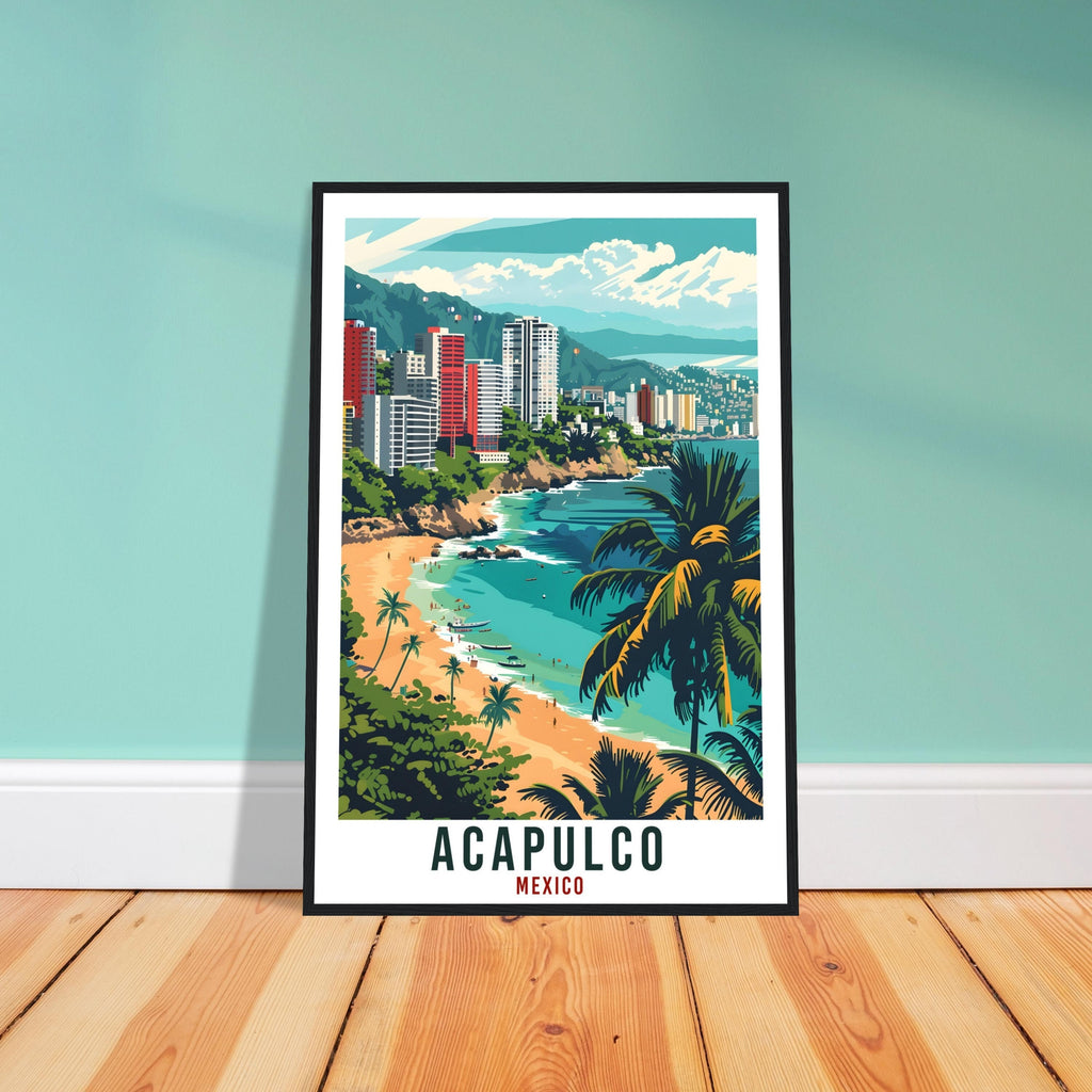Acapulco Mexico Travel Print Mexico Wall Art Wall Hanging Home Décor Acapulco Beach Mexico Landmark Artwork Gift South America Travel Poster