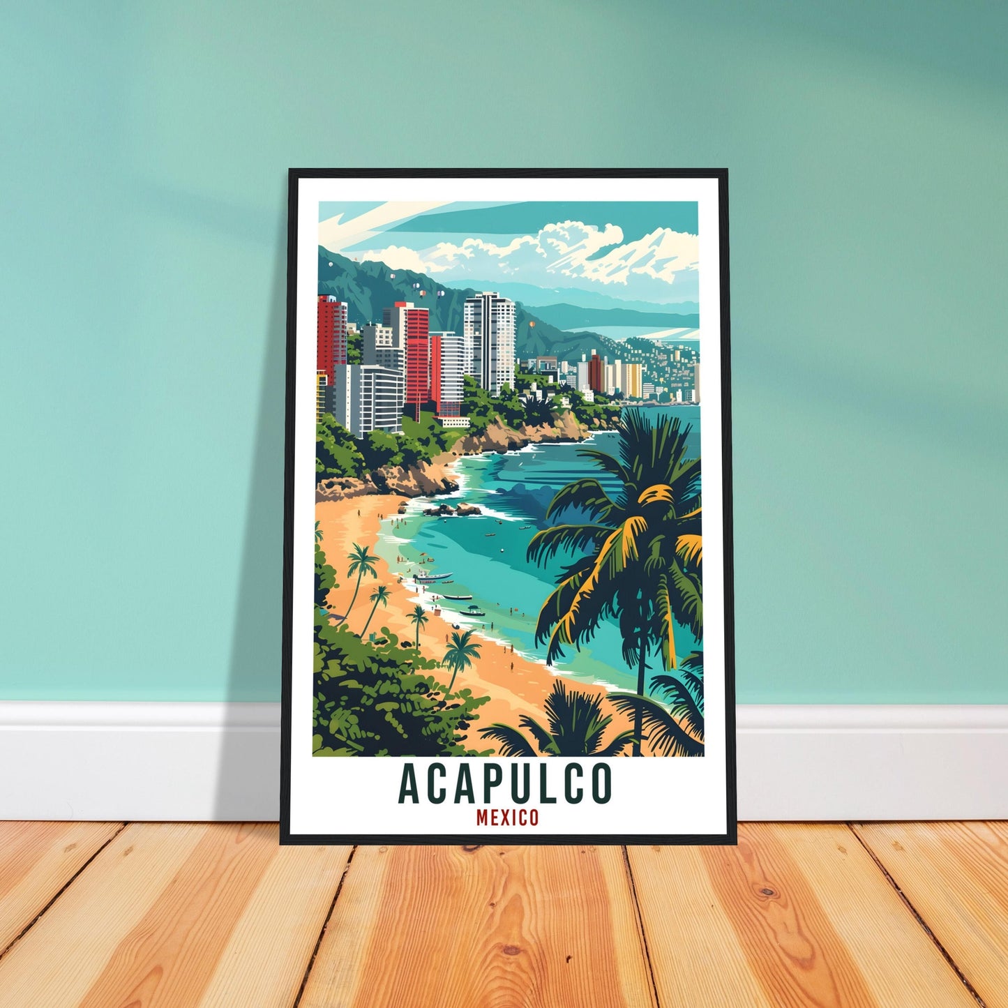 Acapulco Mexico Travel Print Mexico Wall Art Wall Hanging Home Décor Acapulco Beach Mexico Landmark Artwork Gift South America Travel Poster