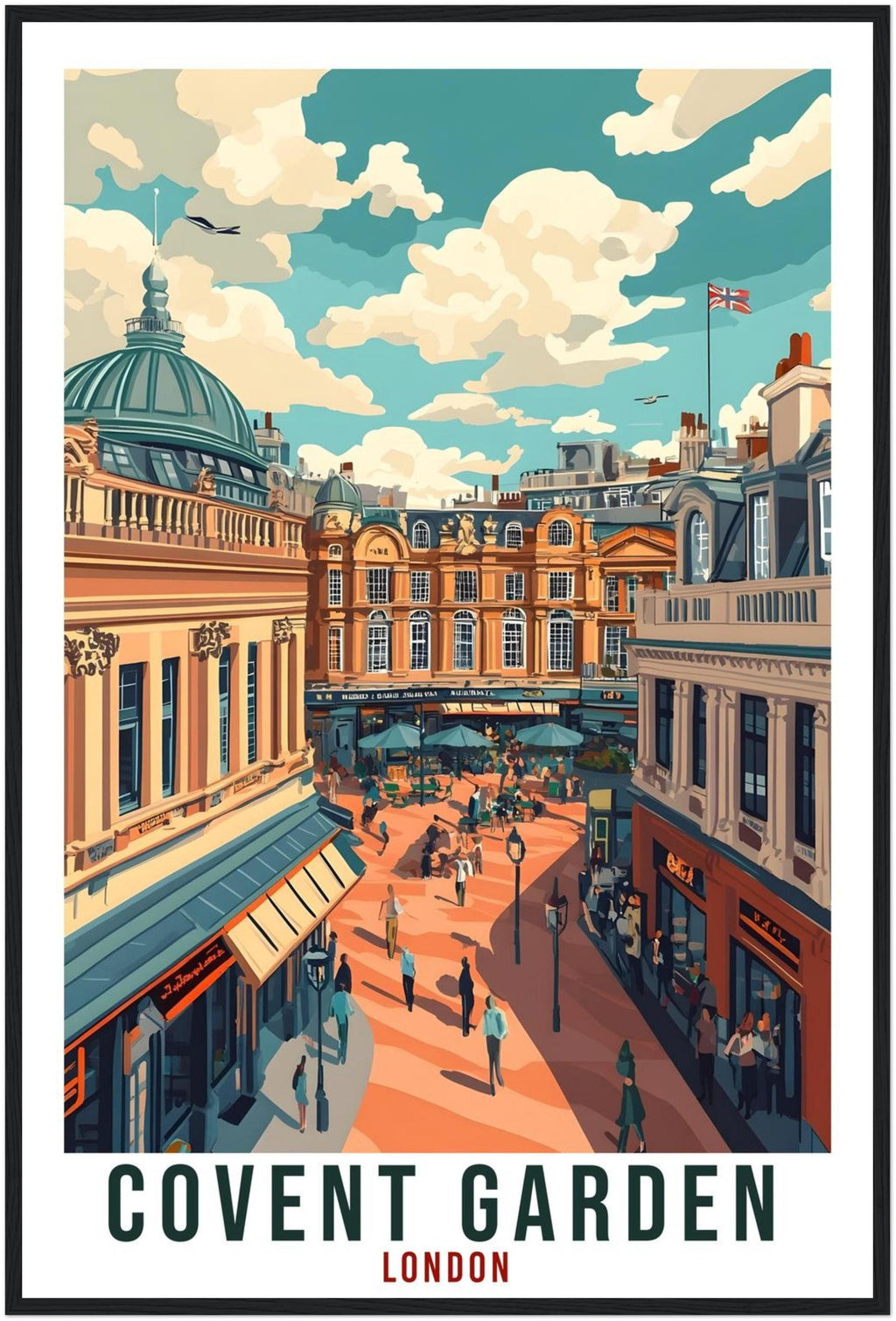 Covent Garden London Travel Print England Decor London Wall Art Gift Wall Hanging Art Lover Covent Garden England Artwork Travel Poster Art
