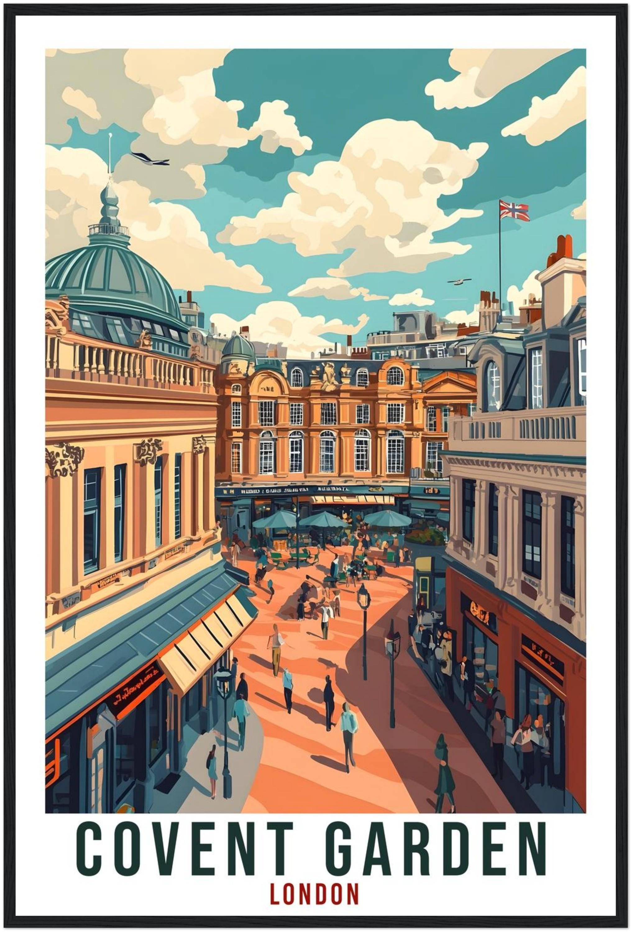 Covent Garden London Travel Print England Decor London Wall Art Gift Wall Hanging Art Lover Covent Garden England Artwork Travel Poster Art