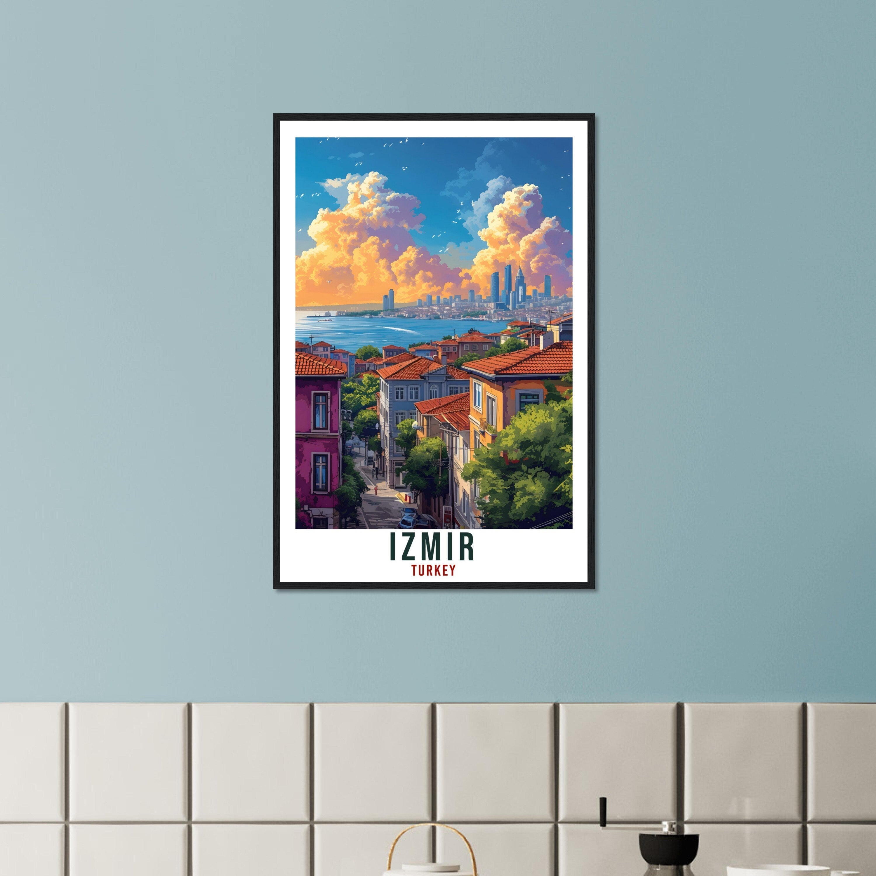 Izmir Gift Travel Print Turkey Home Decoration Izmir Turkish City Wall Art Gift Wall Hanging Art Lover Turkey Artwork Izmir Travel Poster