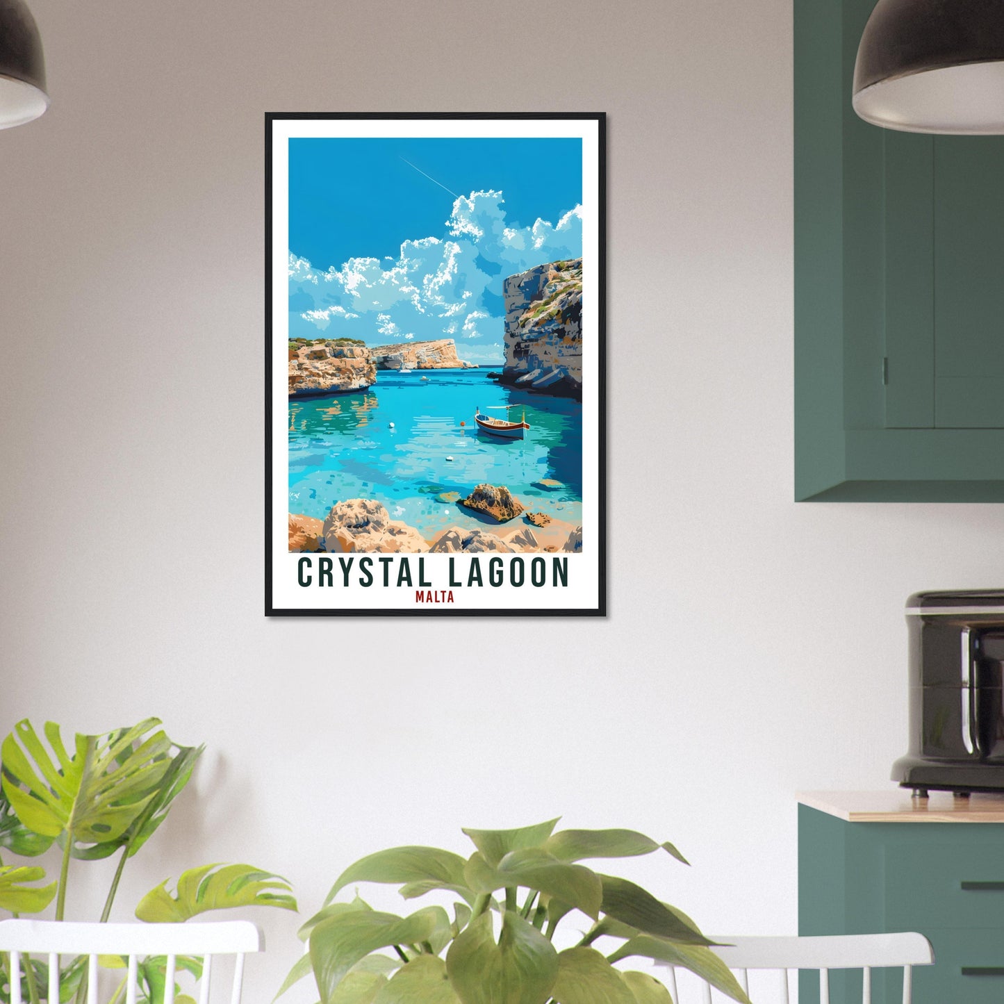 Crystal Lagoon Malta Travel Print Wall Art Wall Hanging Home Décor Gift Art Lover Gift Malta Artwork Gift Malta Crystal Lagoon Travel Poster
