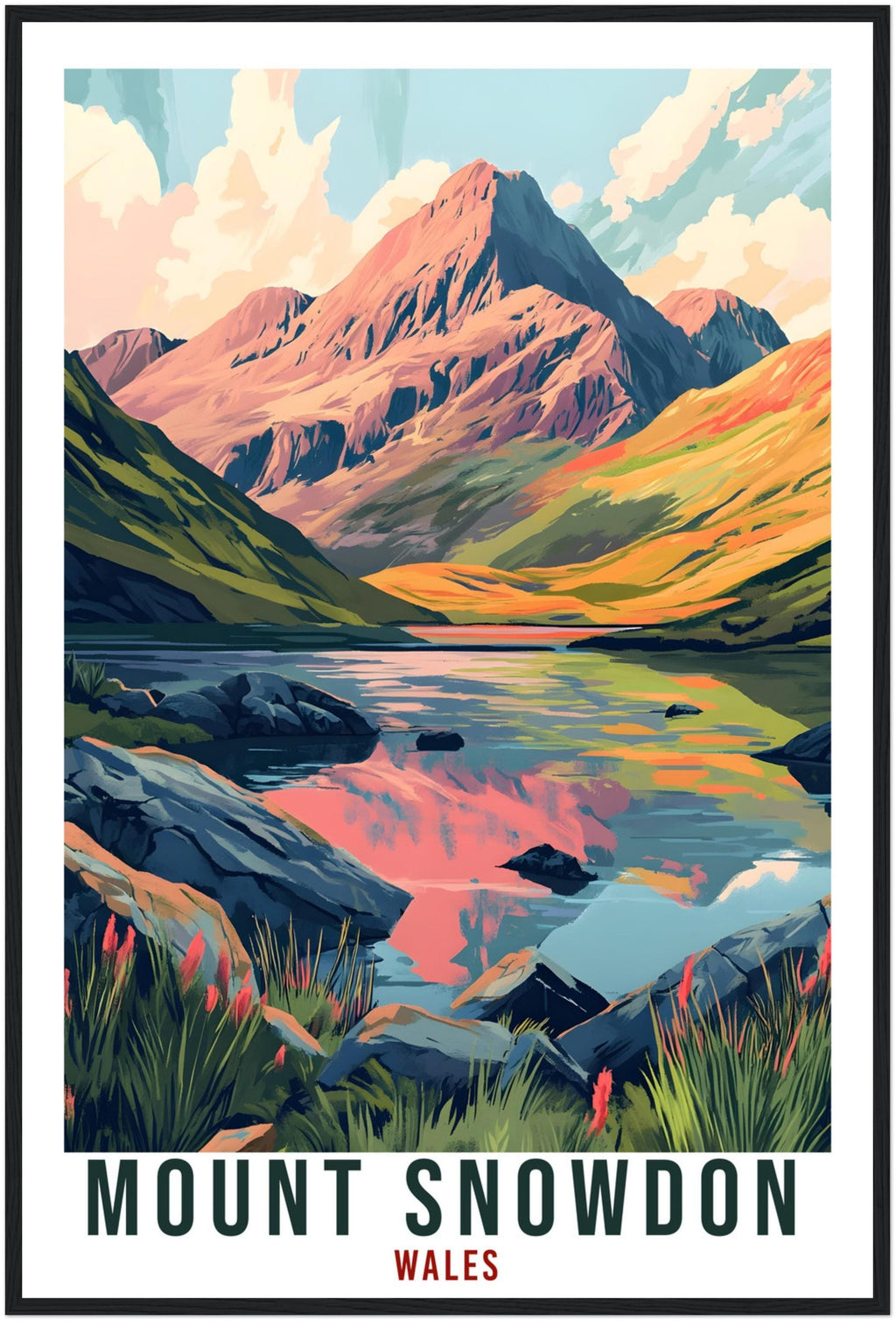 Mount Snowdon Travel Print Wales Home Decor Mount Snowdon Wall Art Wall Hanging Art Lover Wales Artwork Travel Poster Mount Snowdon Art Gift