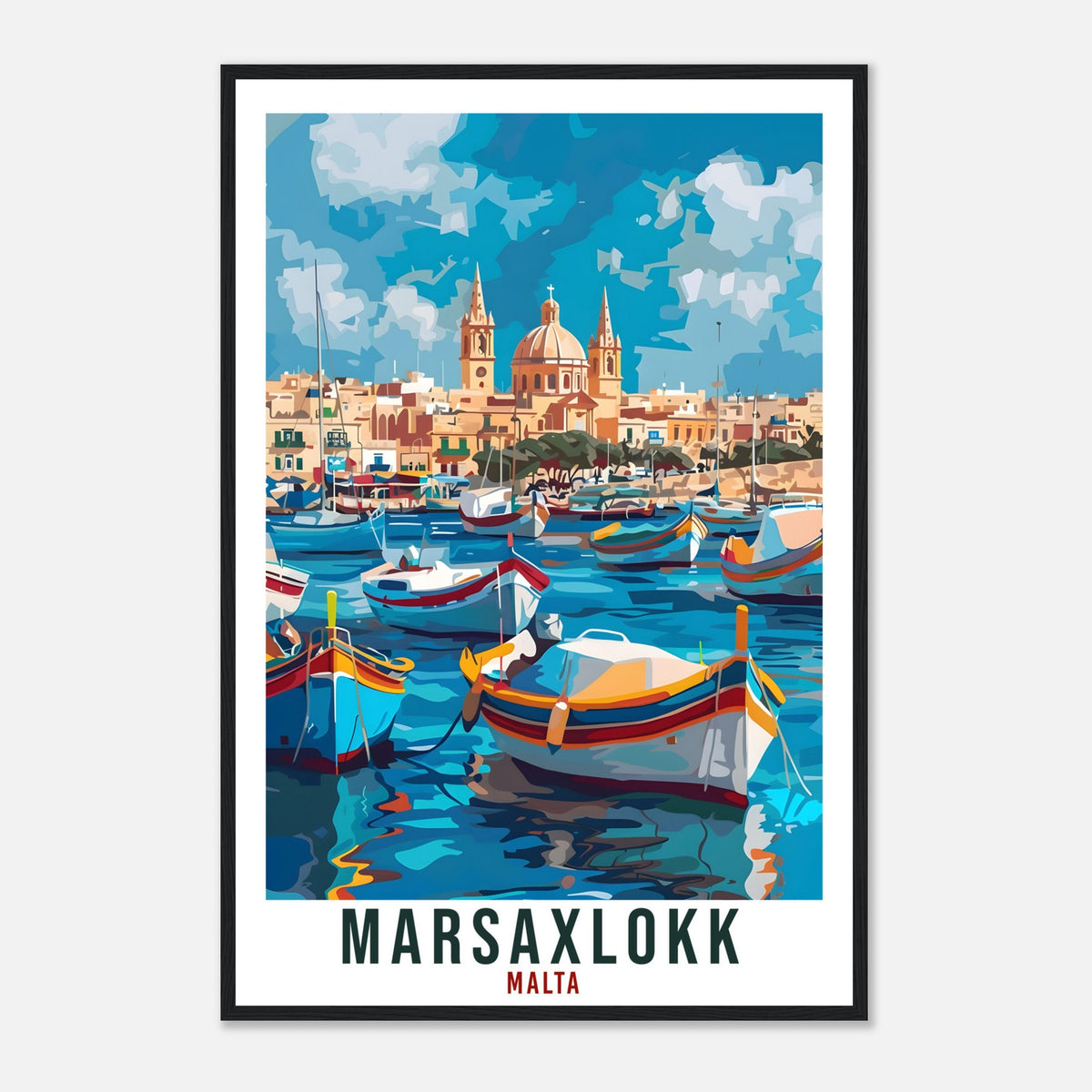 Marsaxlokk Travel Print Malta Wall Art Wall Hanging Home Living Décor Marsaxlokk Gift Art Lovers Gift Malta Artwork Gift Malta Travel Poster