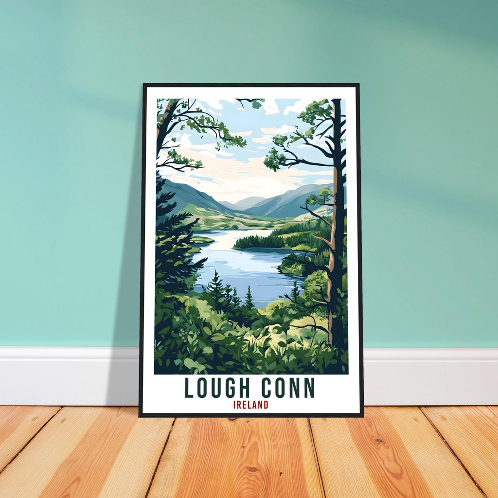 Lough Conn Travel Print Ireland Home Decor Lough Conn Wall Art Wall Hanging Art Lover Irish Artwork Travel Poster Mayo Ireland Travel Art