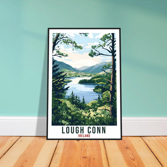 Lough Conn Travel Print Ireland Home Decor Lough Conn Wall Art Wall Hanging Art Lover Irish Artwork Travel Poster Mayo Ireland Travel Art
