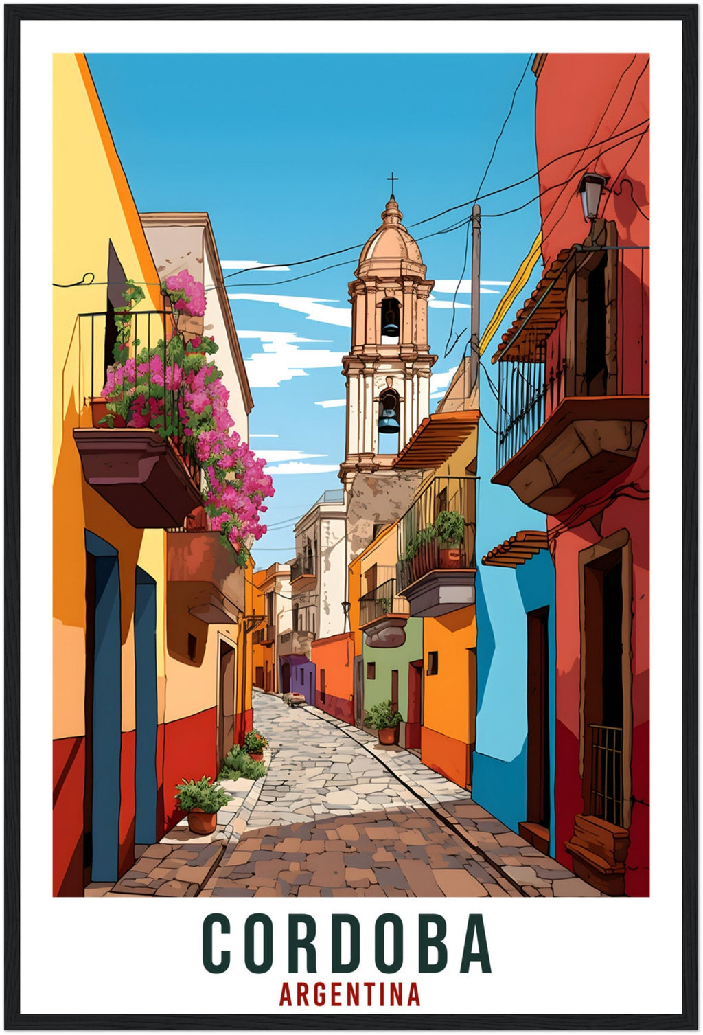 Cordoba Travel Poster Wall Art Cordoba Argentina City Landscape Artwork Cordoba Art Gifts Cordoba Travel Print Argentinian Art Lovers Gift