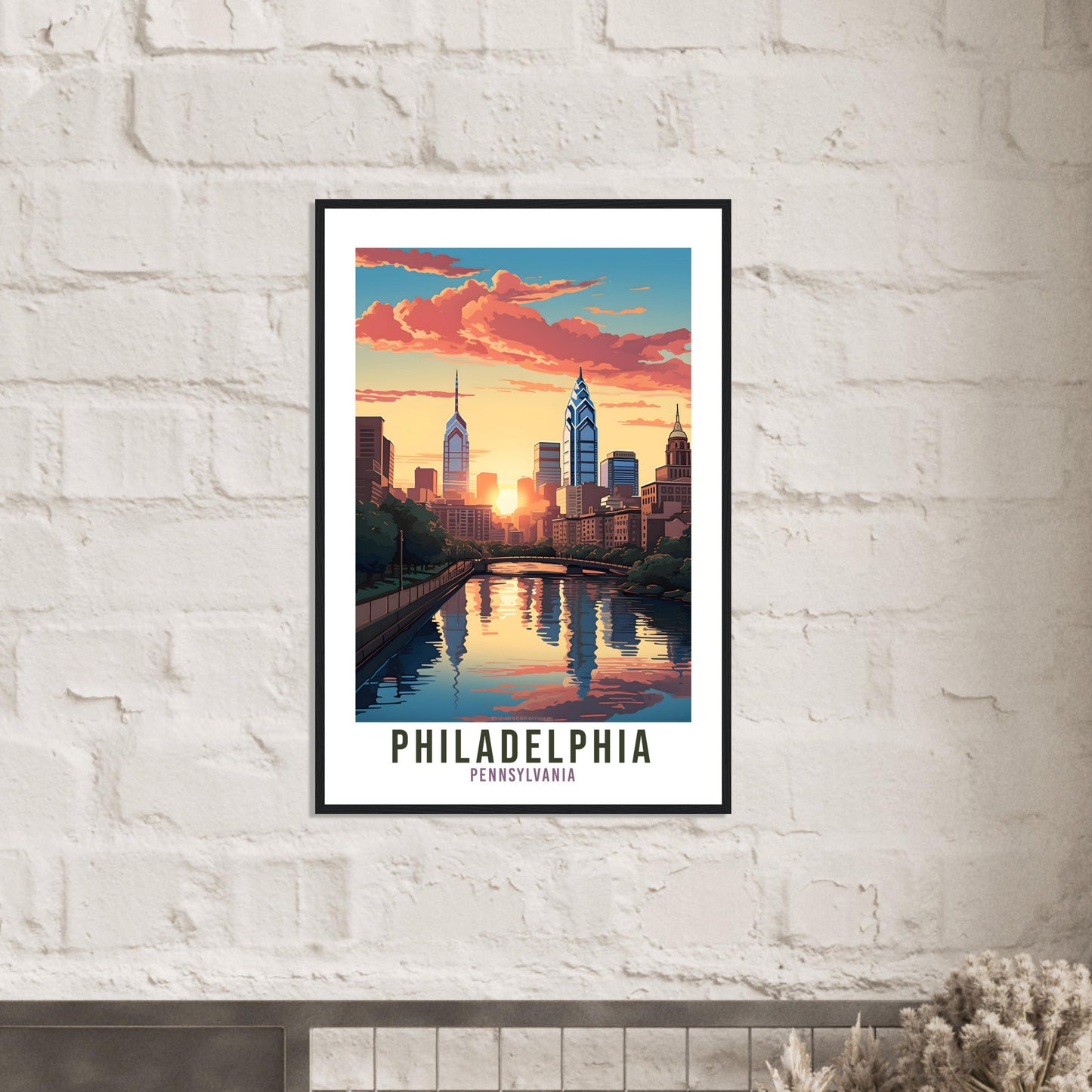Philadelphia Travel Print Pennsylvania Wall Art Philadelphia Travel Poster Home Decor Philadelphia Art Lovers Gift Philadelphia Travel Art