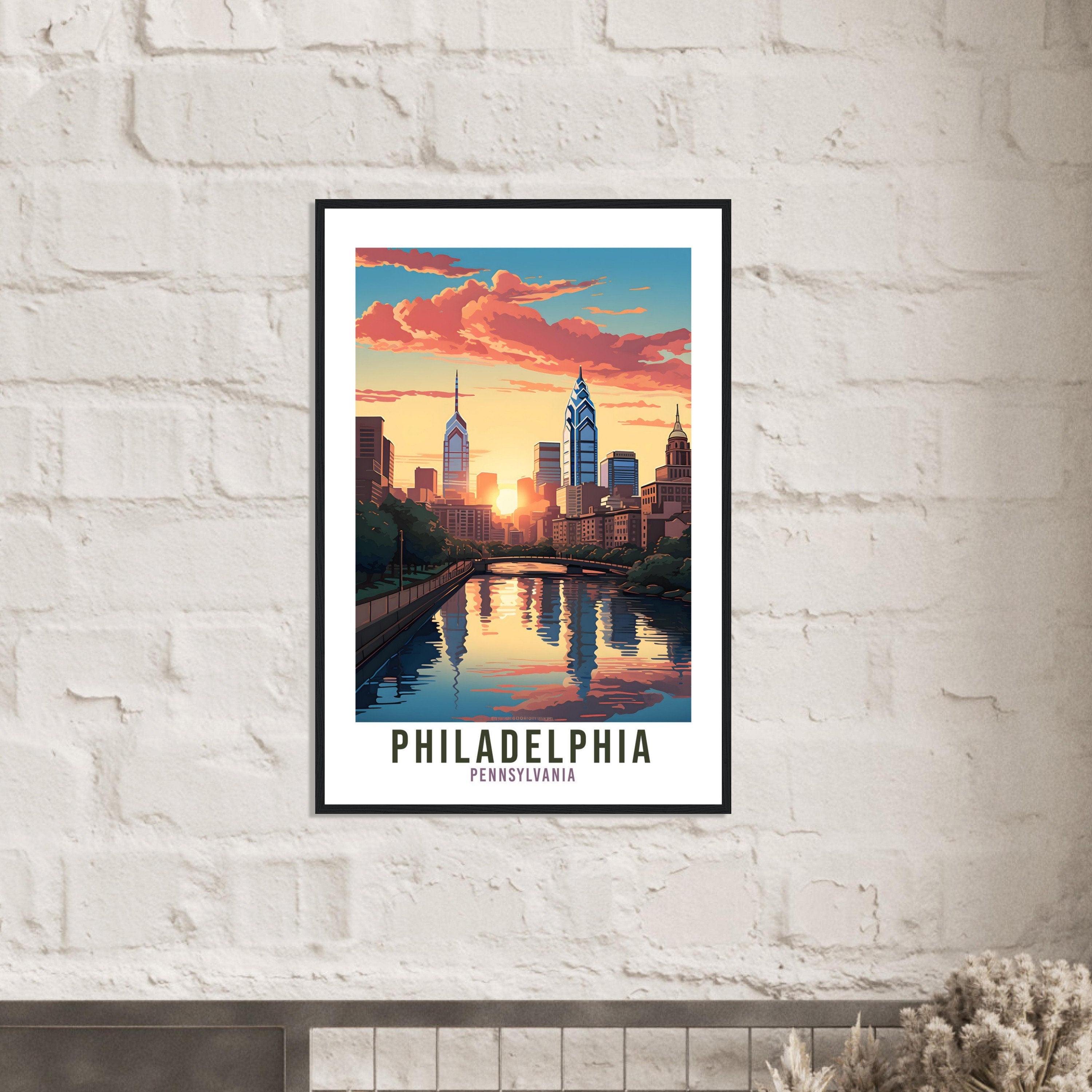 Philadelphia Travel Print Pennsylvania Wall Art Philadelphia Travel Poster Home Decor Philadelphia Art Lovers Gift Philadelphia Travel Art