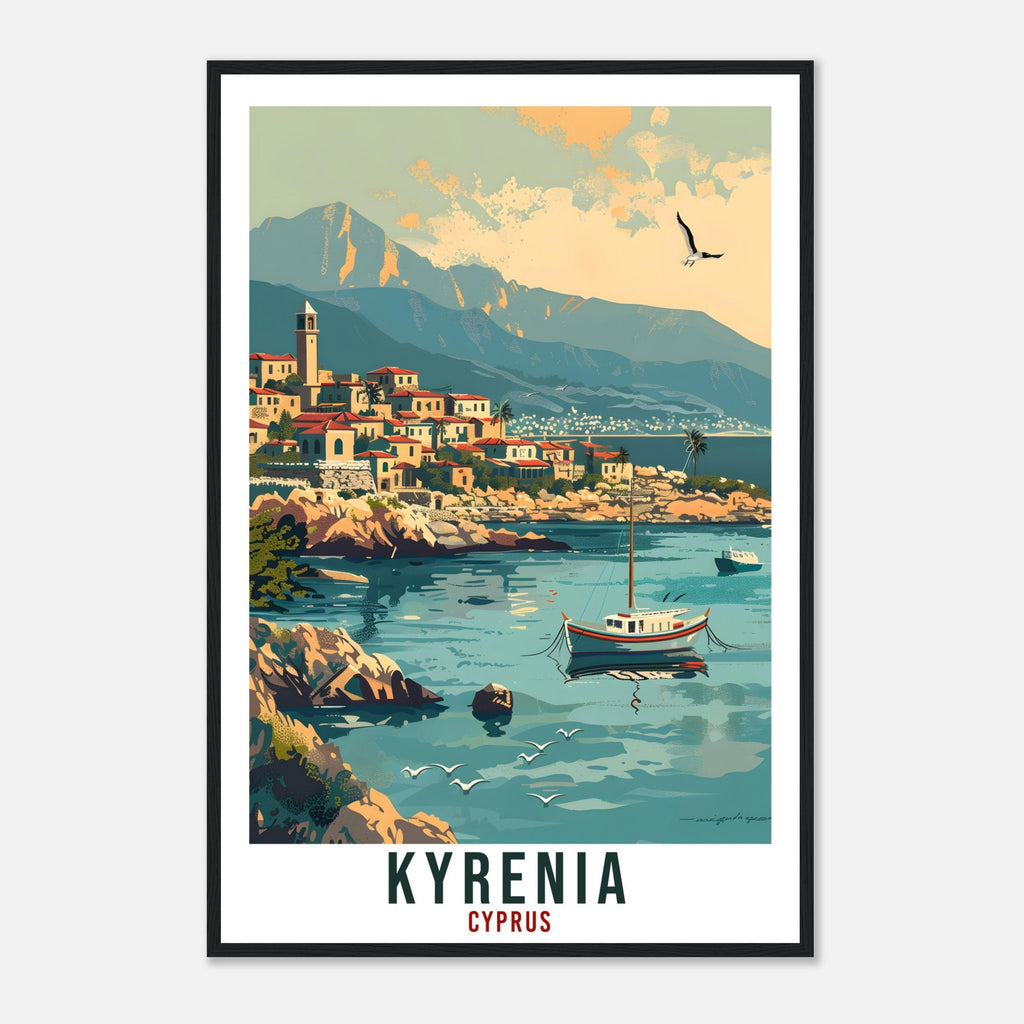 Kyrenia Cyprus Travel Print Cyprus Wall Art Wall Hanging Home Décor Kyrenia Gift Cyprus Landmark Artwork Gift Cyprus Holiday Travel Poster