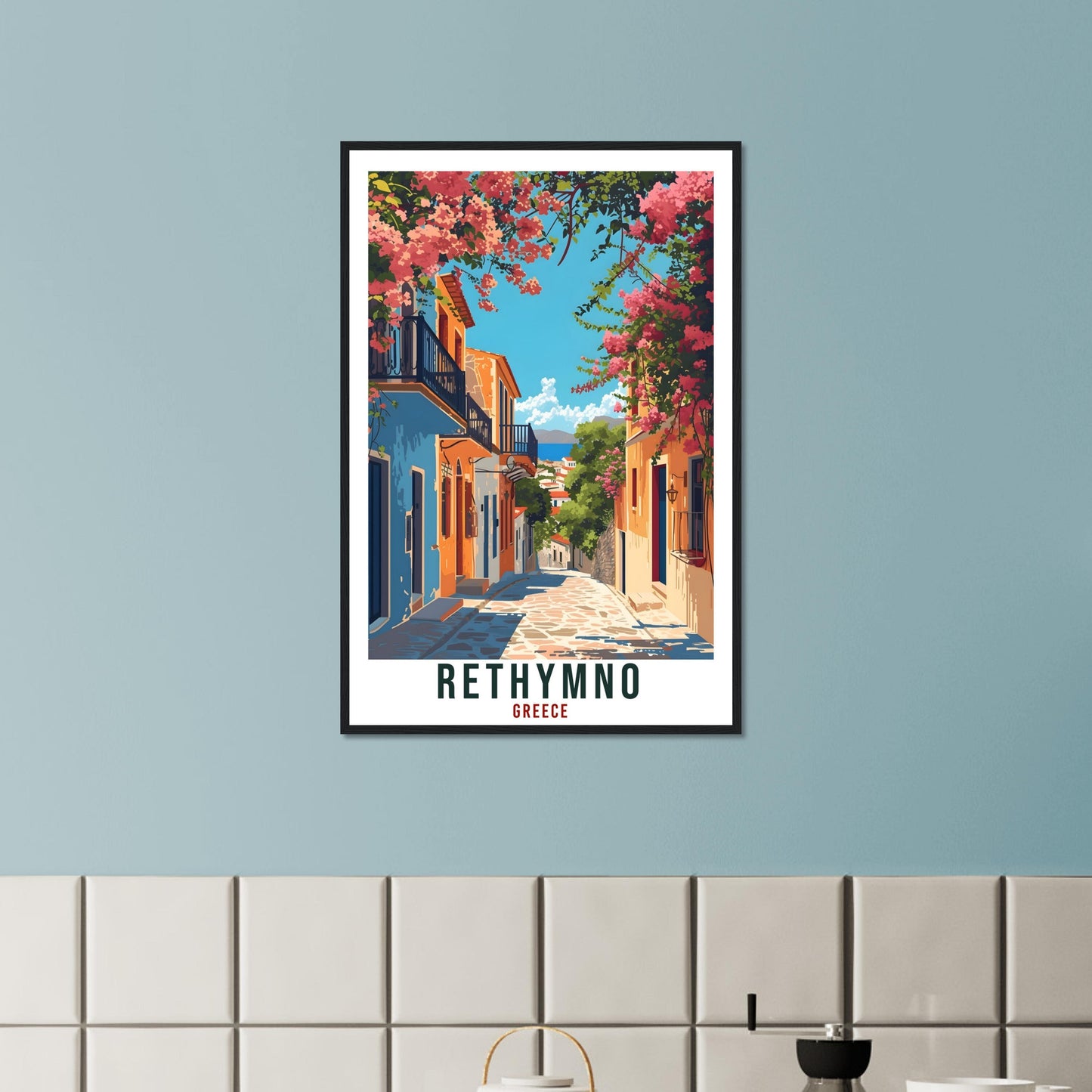 Rethymno Crete Travel Print Greece Home Decoration Greek Island Wall Art Gift Wall Hanging Art Lover Greece Artwork Rethymno Travel Poster