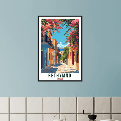 Rethymno Crete Travel Print Greece Home Decoration Greek Island Wall Art Gift Wall Hanging Art Lover Greece Artwork Rethymno Travel Poster