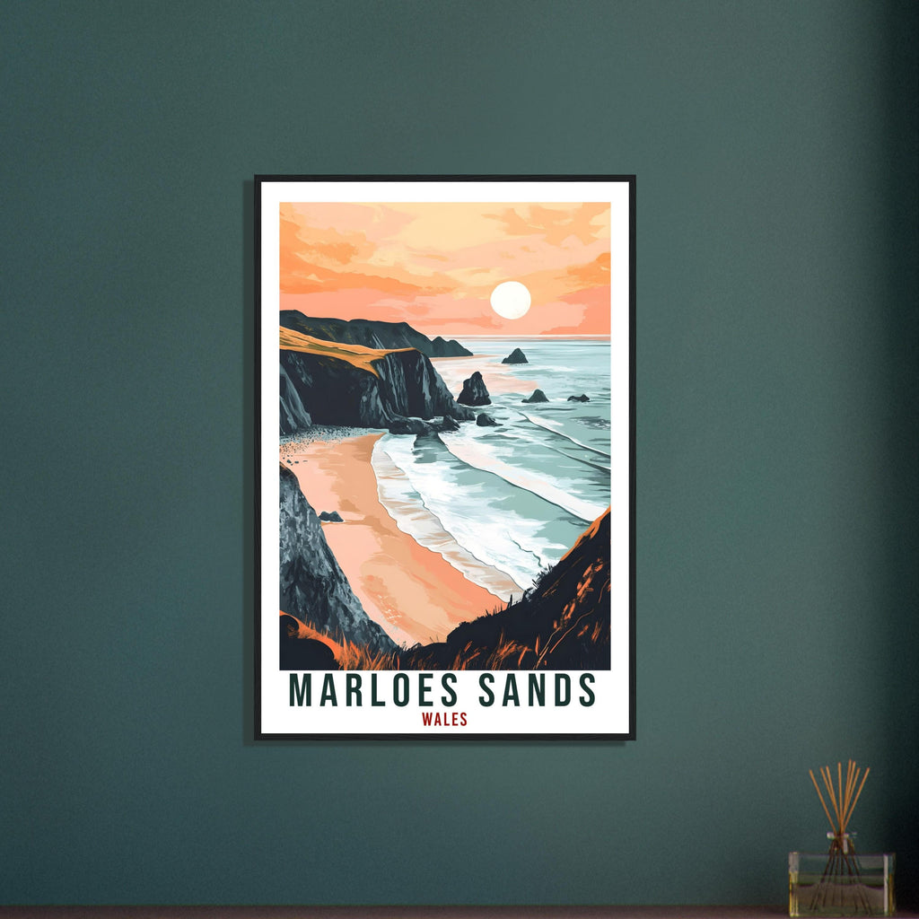 Marloes Sands Travel Print Wales Home Decor Marloes Sands Wall Art Wall Hanging Art Lover Wales Artwork Travel Poster Marloes Sands Art Gift