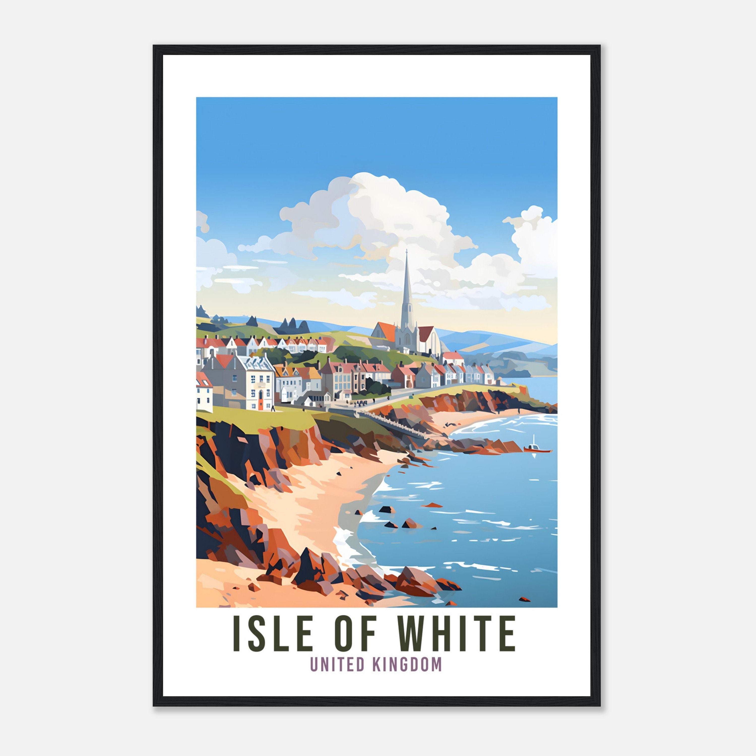 Isle Of White Travel Print Lake District Home Decor Isle Of White UK Isles Nature Wall Art Isle Of White Artwork Gift UK Coast Travel Poster