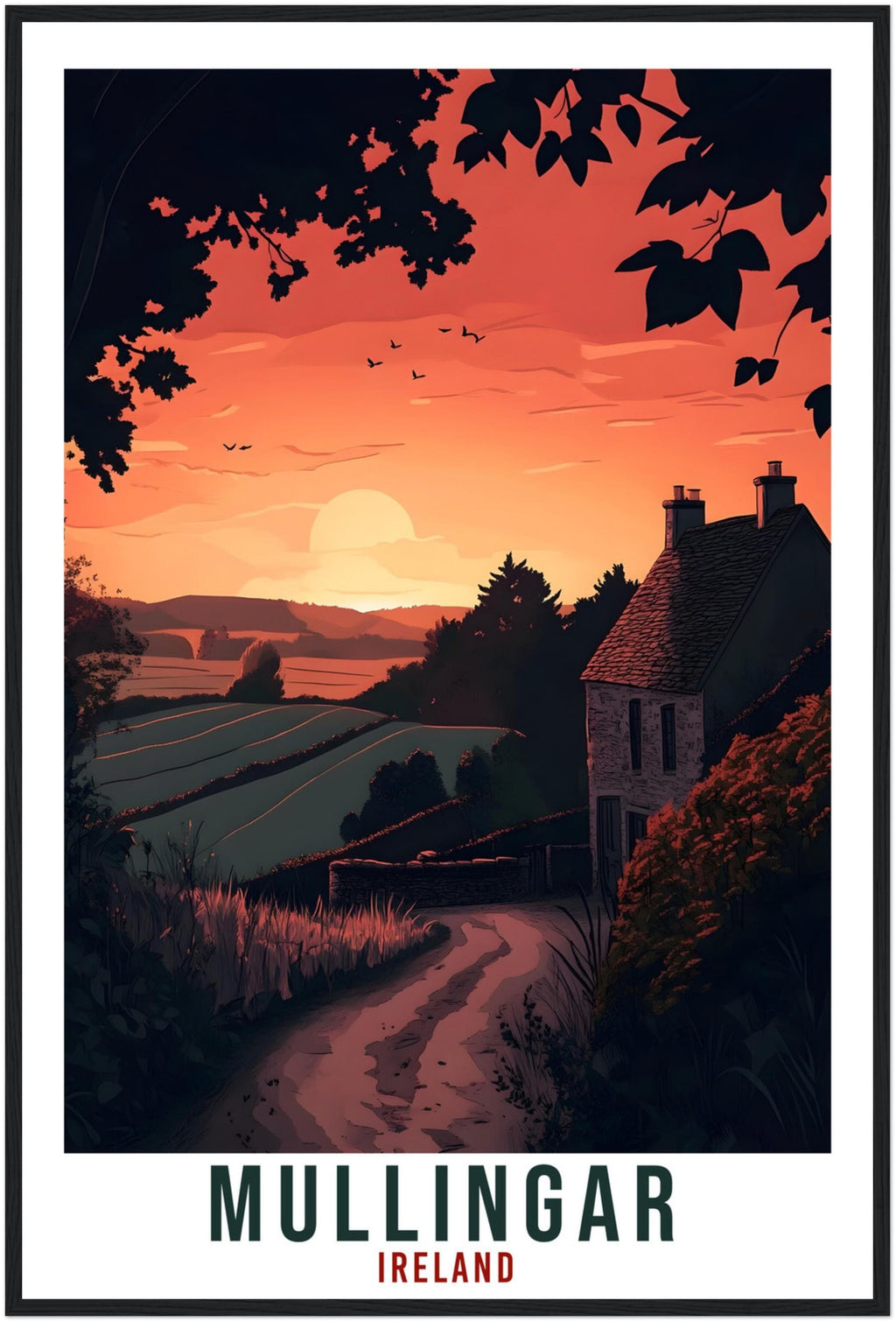 Mullingar Travel Print Ireland Home Decor Mullingar Wall Art Gift Wall Hanging Art Lover Mullingar Irish Artwork Travel Poster Ireland Art