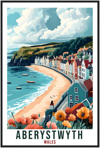 Aberystwyth Travel Print Wales Decor Aberystwyth Wall Art Gift Wall Hanging Art Lover Aberystwyth Wales Artwork Travel Poster UK Travel Art