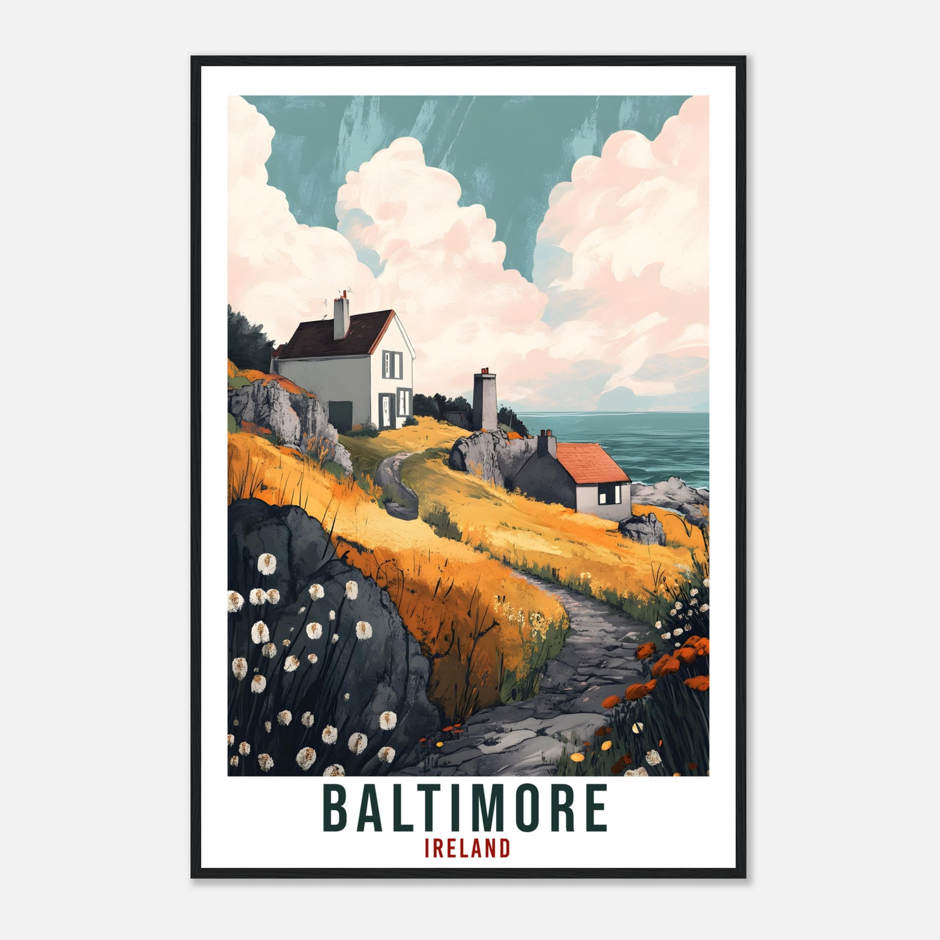 Baltimore Travel Print Ireland Home Decor Baltimore Wall Art Gift Wall Hanging Art Lover Cork Irish Artwork Travel Poster Ireland Travel Art