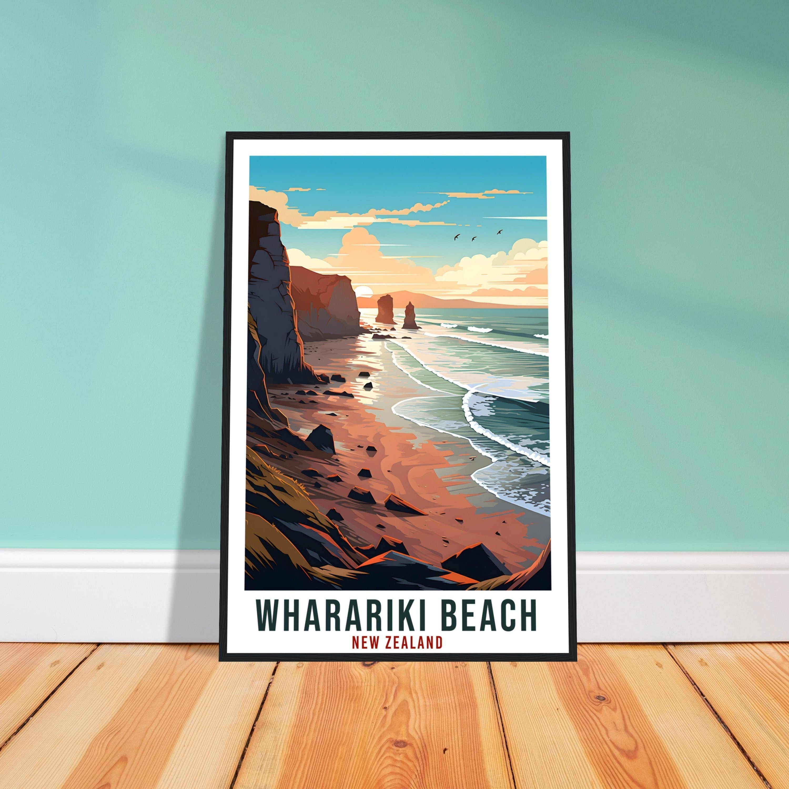 Wharariki Beach Travel Print Wall Art Wharariki Beach New Zealand Artwork Art Gifts Wharariki Travel Poster New Zealand Art Lovers Gift