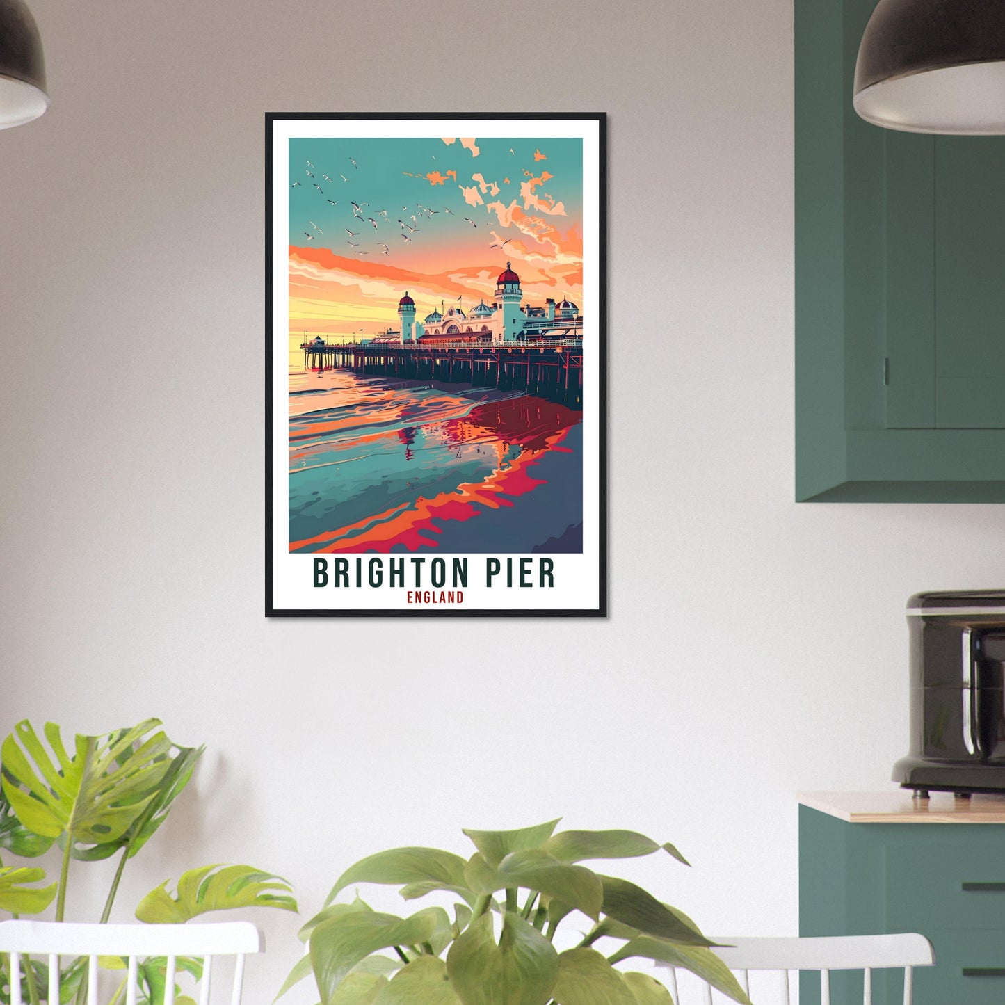 Brighton Pier Travel Print Wall Art Wall Hanging Home Living Décor Brighton Gift Art Lovers Gift UK Artwork Gift Print England Travel Poster