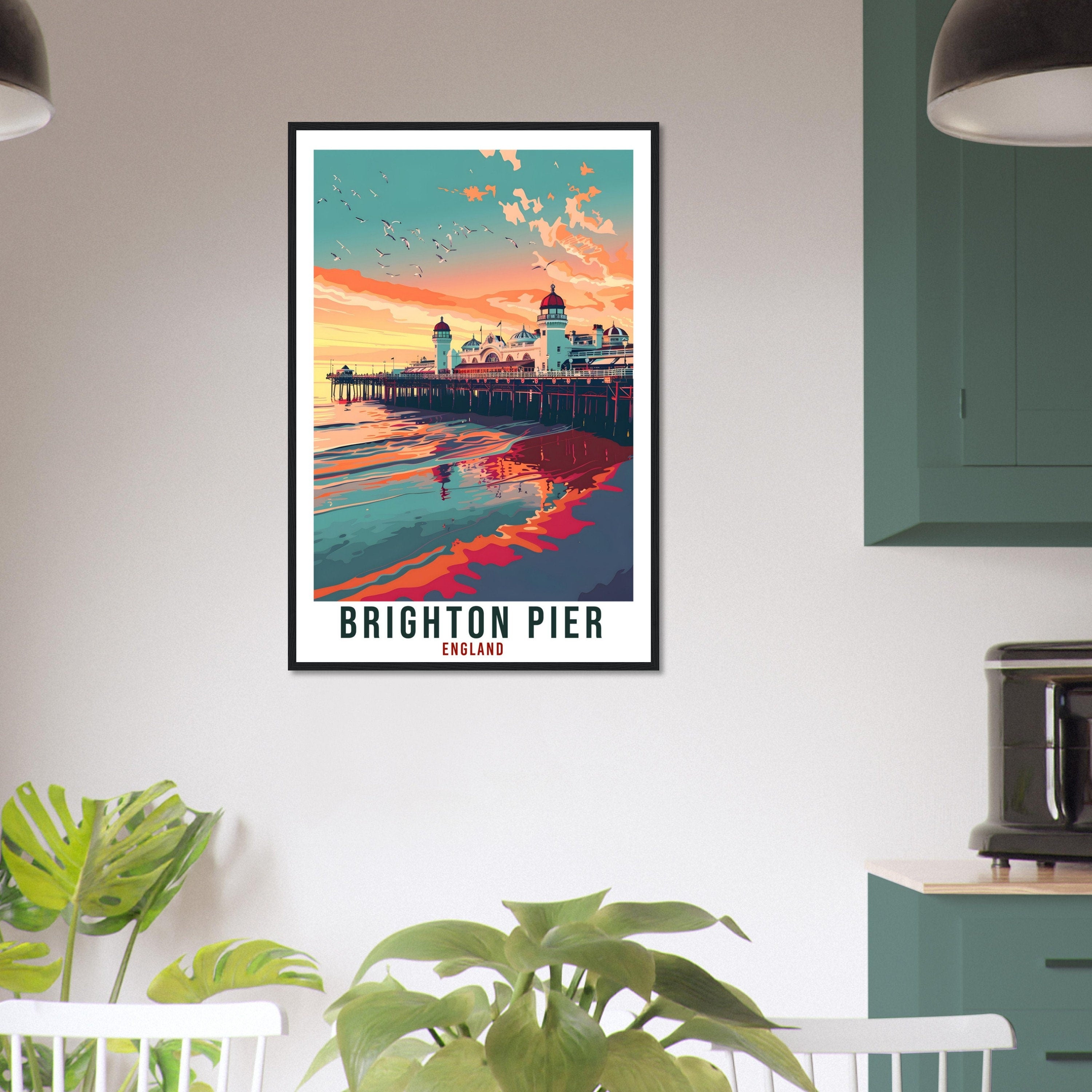 Brighton Pier Travel Print Wall Art Wall Hanging Home Living Décor Brighton Gift Art Lovers Gift UK Artwork Gift Print England Travel Poster