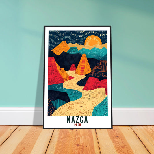 Nazca Travel Print Peru Home Decor Nazca Lines Wall Art Gift Wall Hanging Art Lover Nazca Peruvian Artwork Travel Poster Travel Art