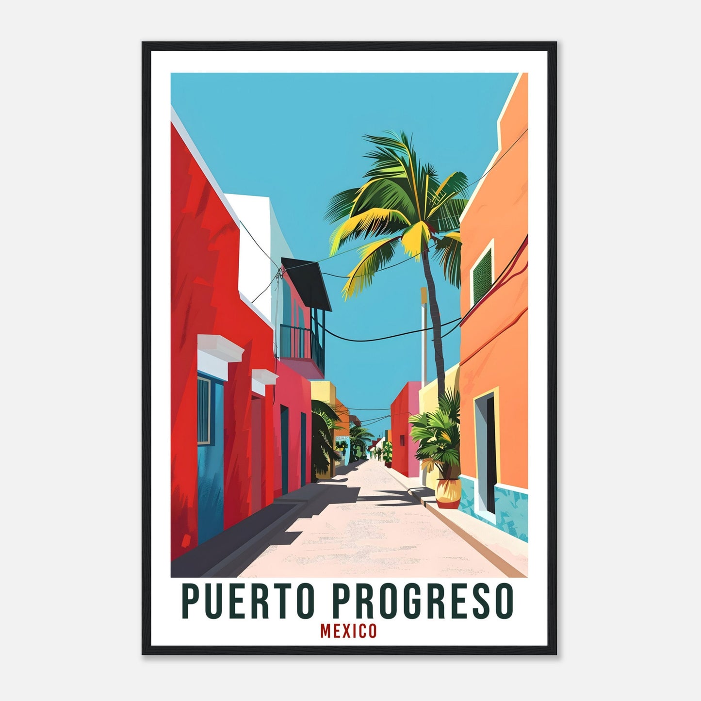 Puerto Progreso Travel Print Mexico Home Decoration Wall Art Gift Wall Hanging Art Lover Mexico Artwork Puerto Progreso Travel Poster Print