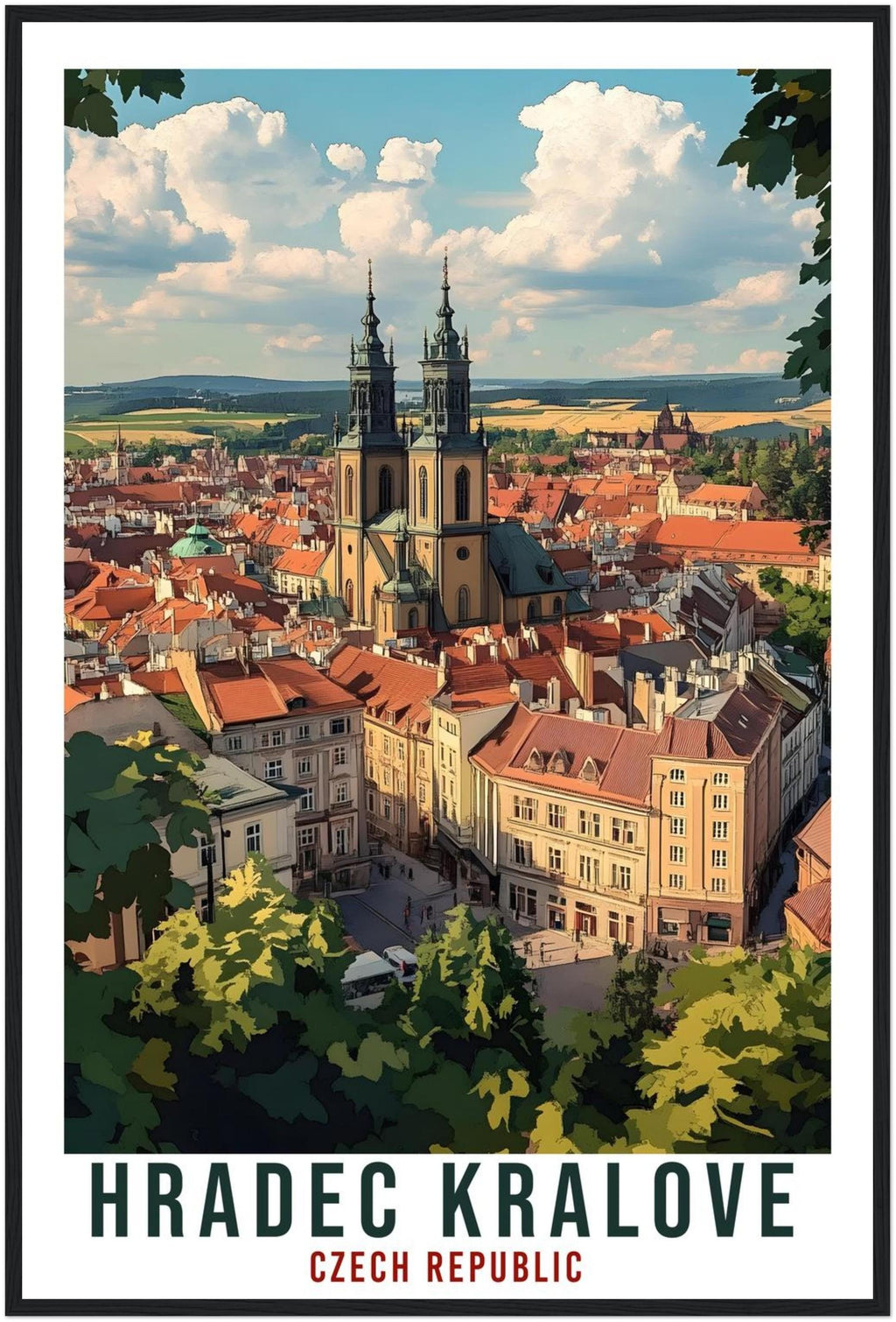 Hradec Kralove Travel Print Czech Republic Home Decor Wall Art Gift Wall Hanging Art Lover Hradec Kralove Czechia Artwork Travel Poster Art
