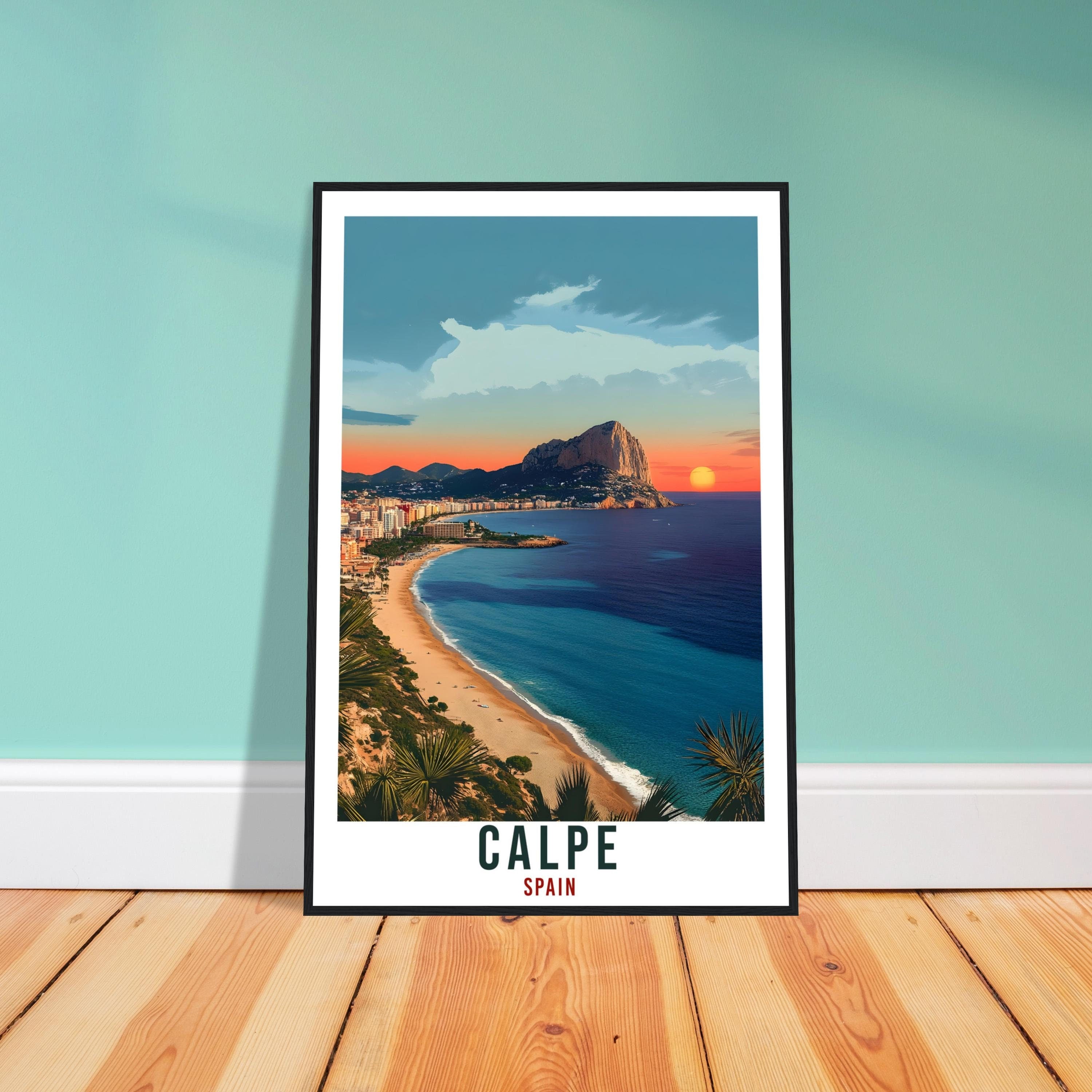 Calpe Travel Print Spain Home Decor Calpe Alicante Wall Art Gift Wall Hanging Art Lover Calpe Spanish Artwork Travel Poster Spain Travel Art
