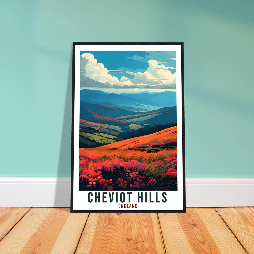 Cheviot Hills Travel Print English Wall Art Home Decor Wall Hanging Travel Art Gift Cheviot Hills Travel Poster England Landscape Artwork