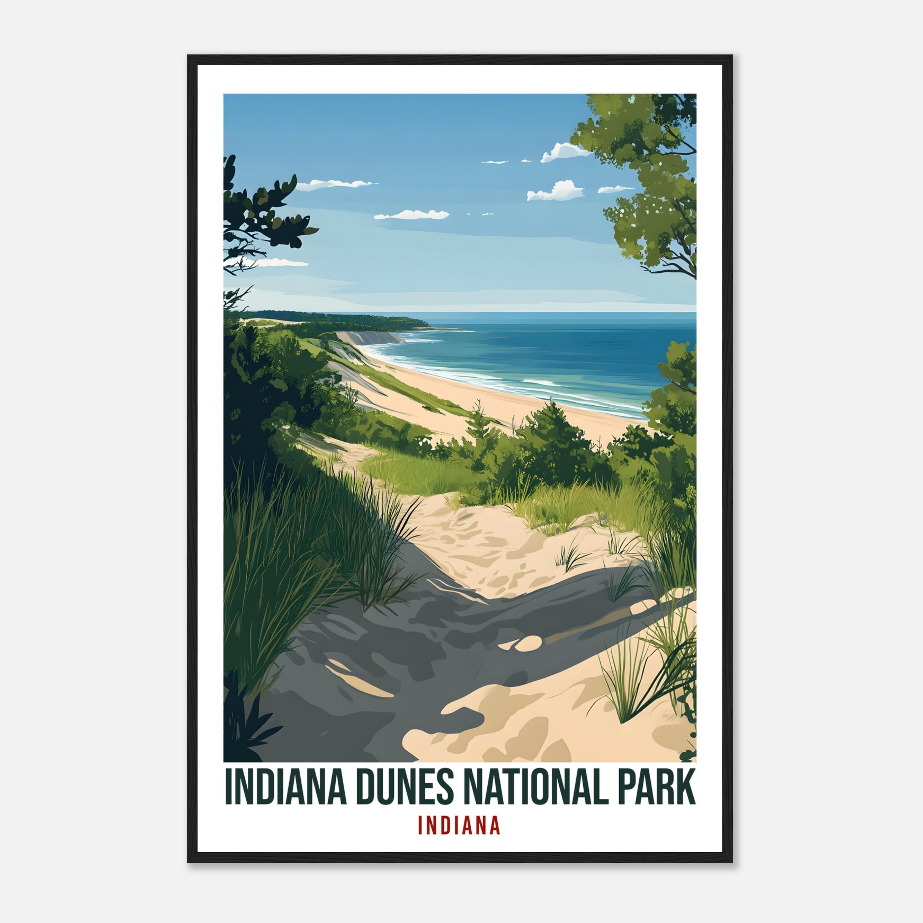 Indiana Dunes National Park USA Travel Print Wall Art Wall Hanging Home Décor Indiana Dunes Gift Travel Art USA Hiking Artwork Travel Poster