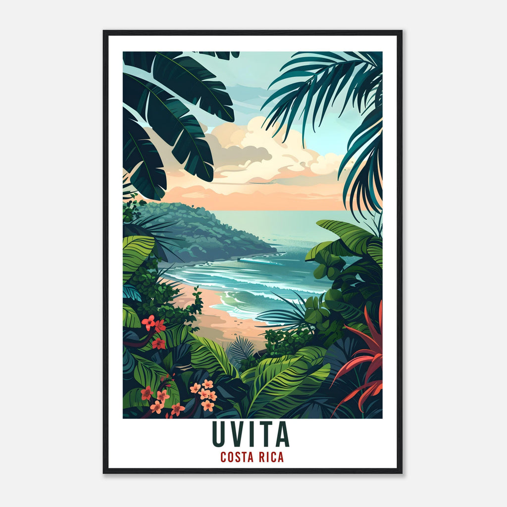 Uvita Costa Rica Travel Print Wall Art Wall Hanging Home Décor Uvita Wall Art Gift Landmark Artwork Travel Art Costa Rica City Travel Poster