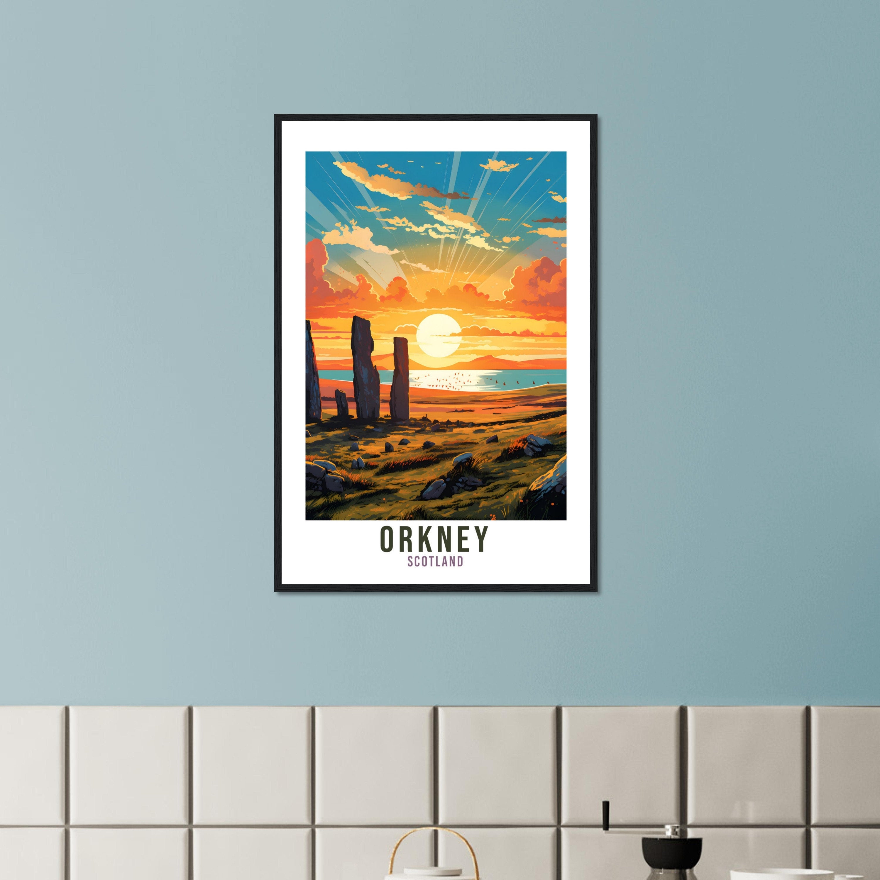 Orkney Print Orkney Home Decor Scotland Island Art Print Orkney Wall Art Scottish Isles Artwork Gift Wall Hanging Orkney Island Sunset