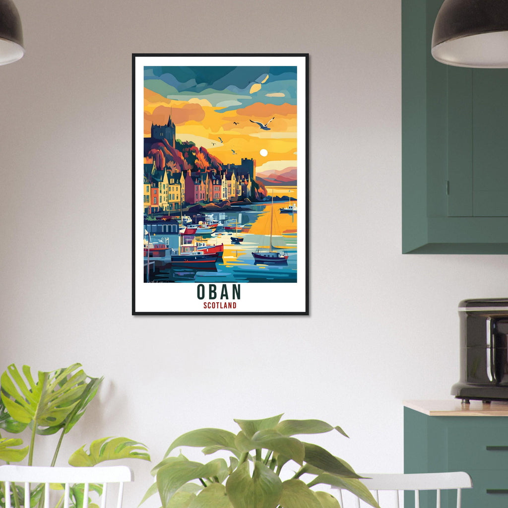 Oban Travel Print Scotland Home Decor Oban Wall Art Wall Hanging Art Lover Scotland Artwork Travel Poster Oban Travel Art Oban Scotland Gift