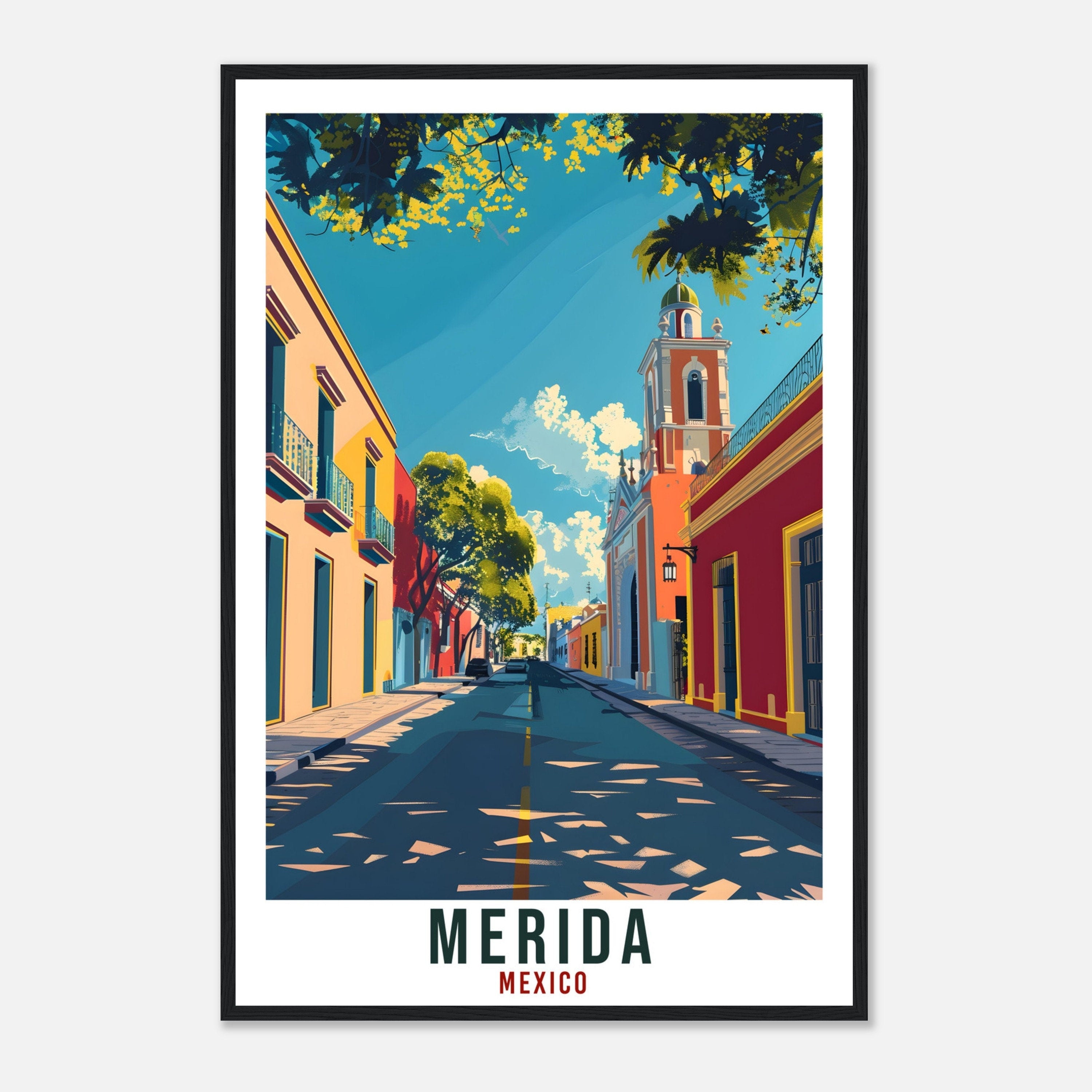 Merida Mexico Travel Print Mexico Wall Art Wall Hanging Home Décor Merida Gift Mexico Landmark Artwork Gift South America Travel Poster