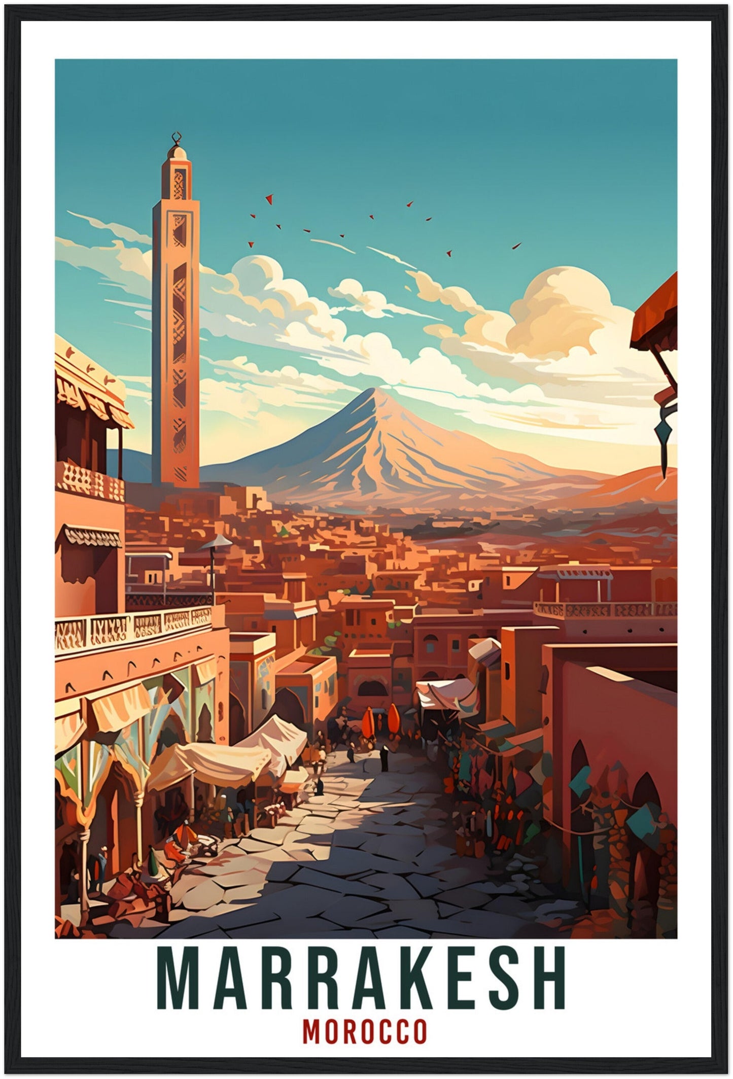 Marrakesh Morocco Travel Print Wall Art Wall Hanging Home Décor Marrakesh Gift Art Lovers Morocco Artwork Gift Print African Landmark Poster