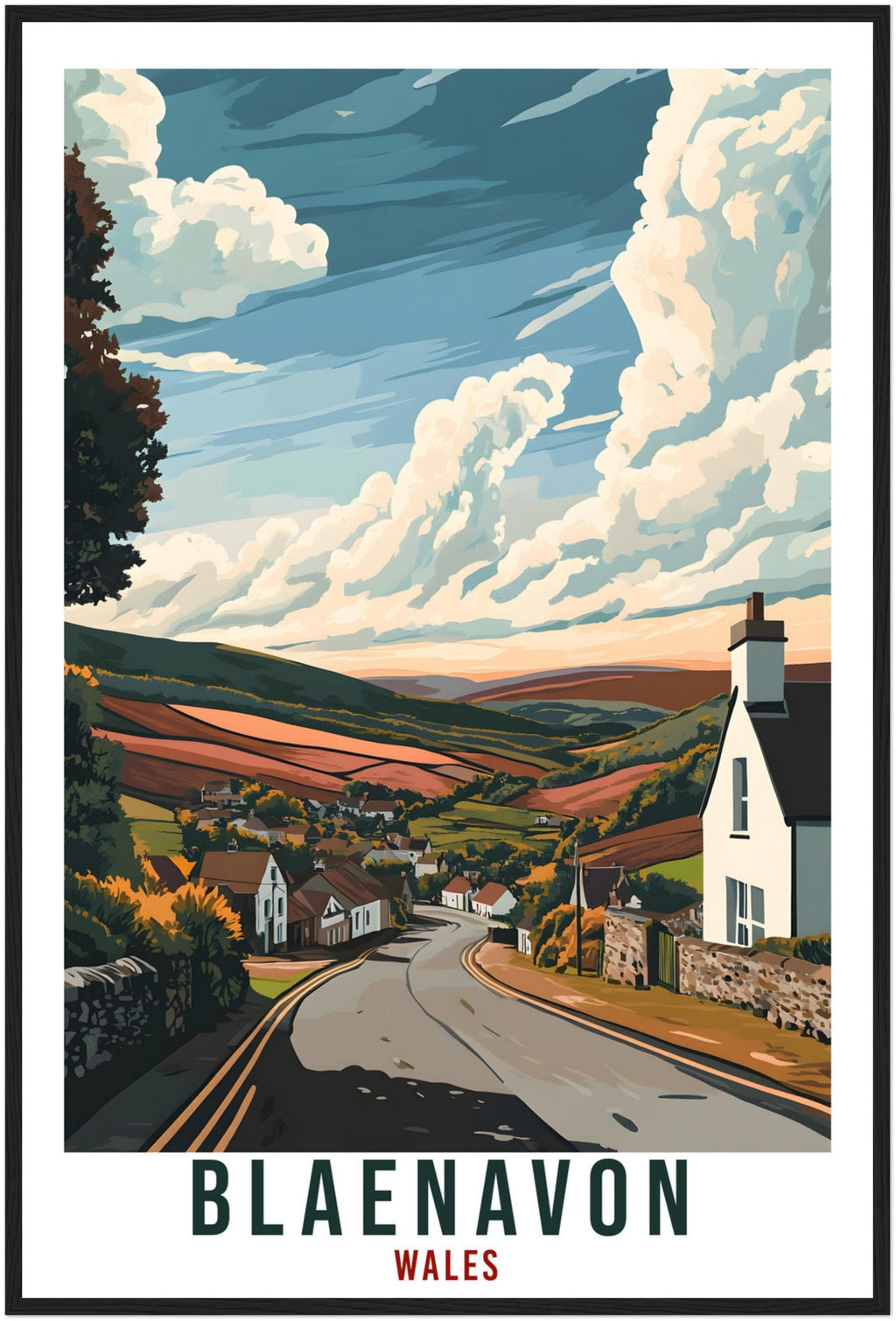 Blaenavon Travel Print Wales Home Decor Blaenavon Wall Art Wall Hanging Art Lover Wales Artwork Travel Poster Blaenavon Travel Art Gift