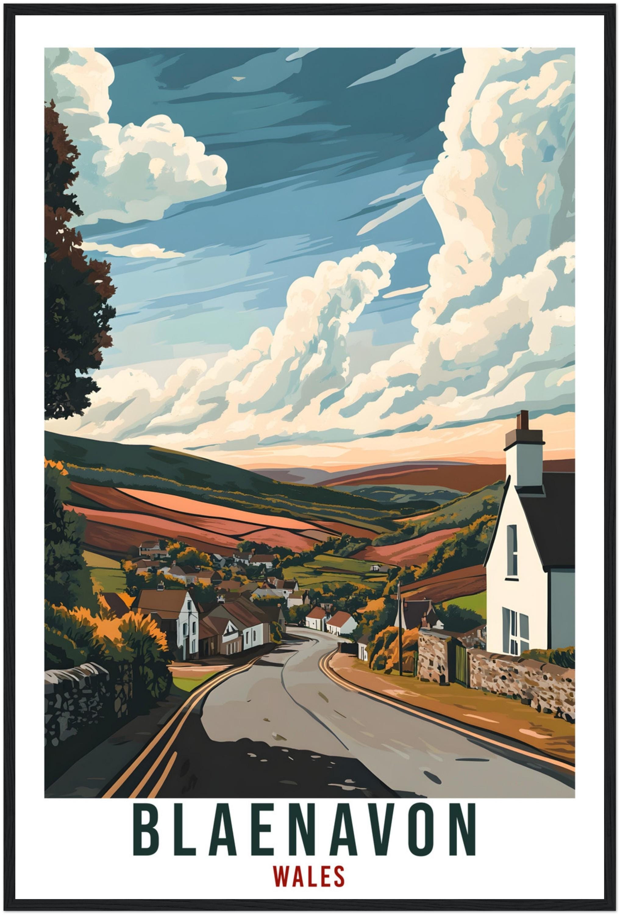 Blaenavon Travel Print Wales Home Decor Blaenavon Wall Art Wall Hanging Art Lover Wales Artwork Travel Poster Blaenavon Travel Art Gift