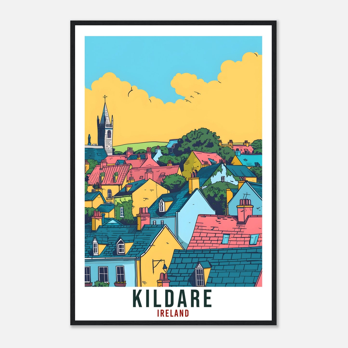 Kildare Travel Print Ireland Wall Art Wall Hanging Home Living Décor Kildare Gift Art Lovers Gift Irish Artwork Gift Ireland Travel Poster