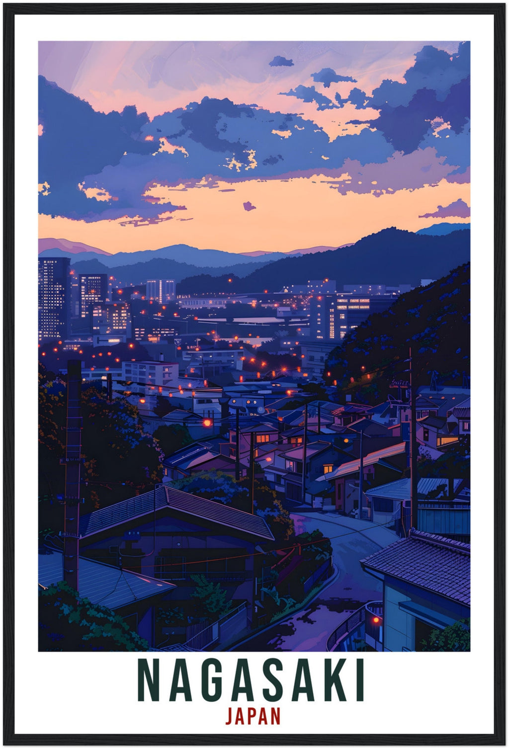 Nagasaki Japan Travel Print Home Decoration Wall Art Gift Wall Hanging Art Lover Japanese Artwork Japan Nagasaki Travel Poster City Print