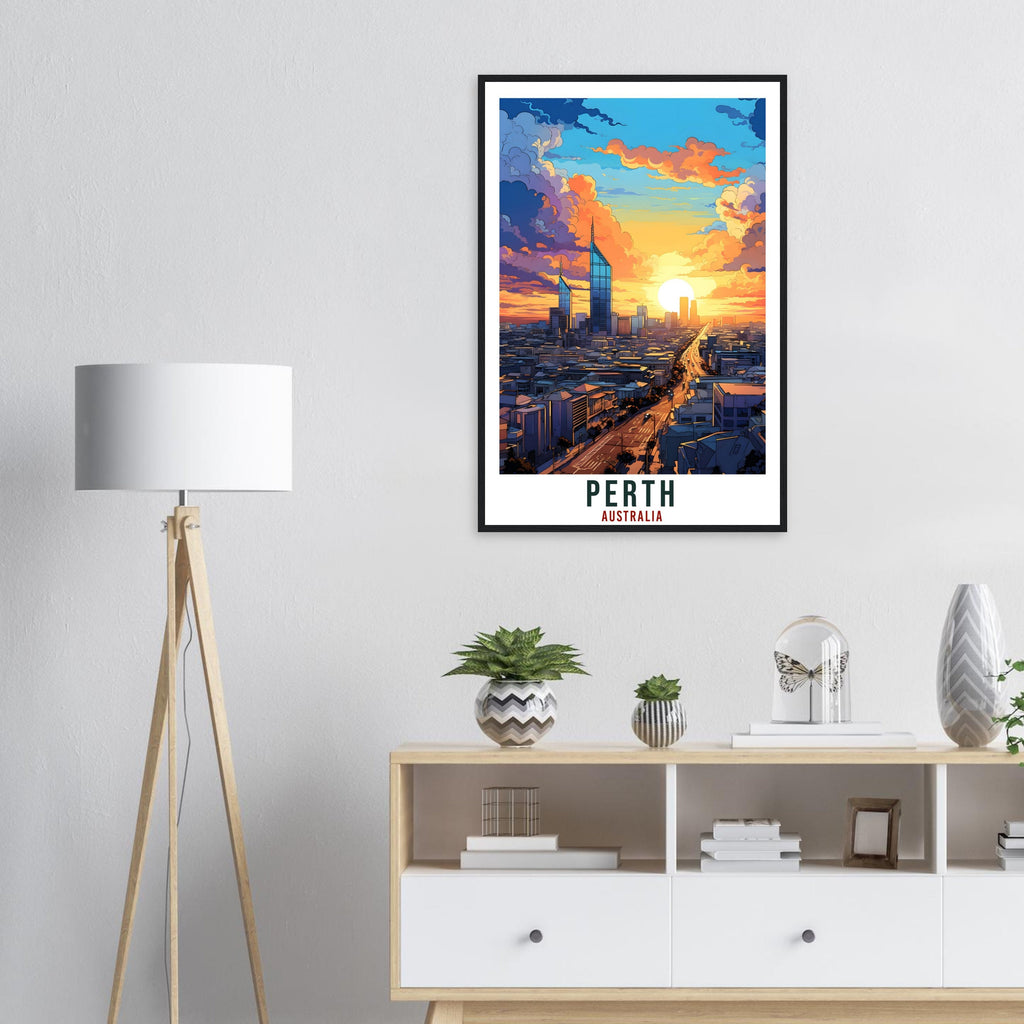 Perth Travel Poster Wall Art Perth Australia Home Décor Artwork Wall Hanging Perth Art Gifts  Perth Travel Print Australian Art Lovers Gift