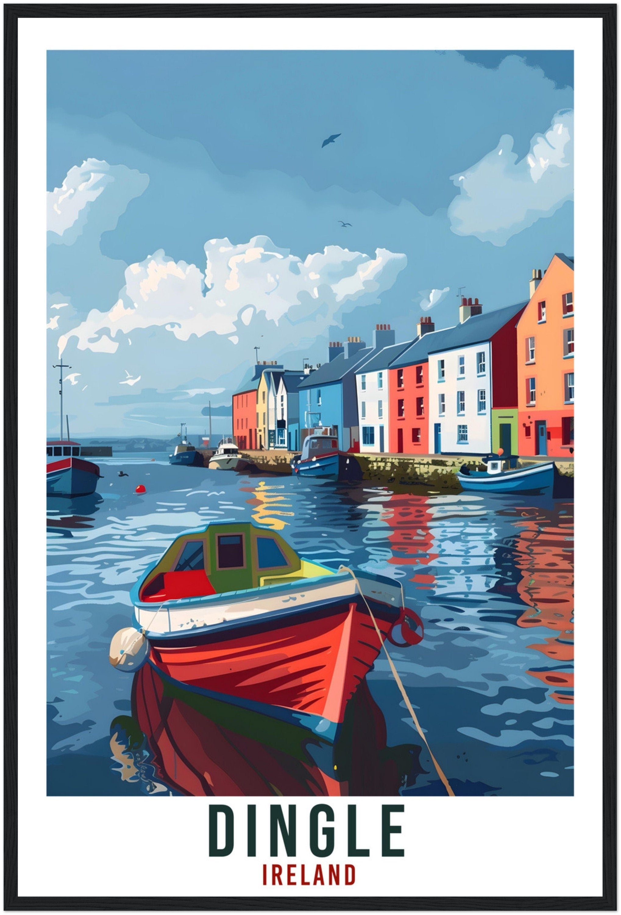 Dingle Irish Gift Travel Print Ireland Wall Art Wall Hanging Home Living Décor Dingle Gift Art Lovers Artwork Gift Ireland Travel Poster