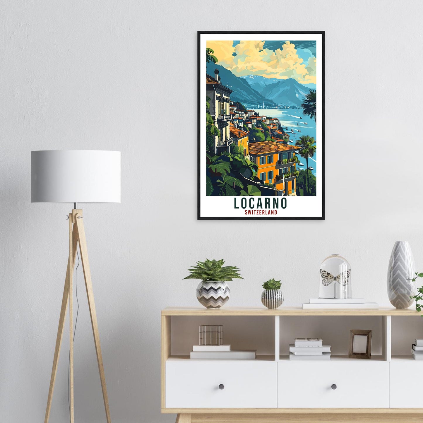Locarno Travel Print Swiss Wall Art Wall Hanging Home Living Décor Locarno Gift Art Lovers Gift Switzerland Artwork Gift Swiss Travel Poster