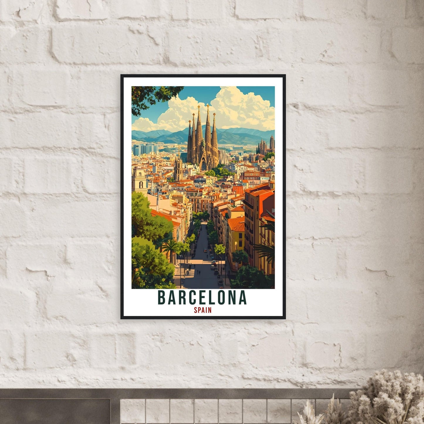 Barcelona Travel Print Spain Home Decor Barcelona Wall Art Gift Wall Hanging Art Lover Barcelona Spain Artwork Travel Poster Travel Artwork