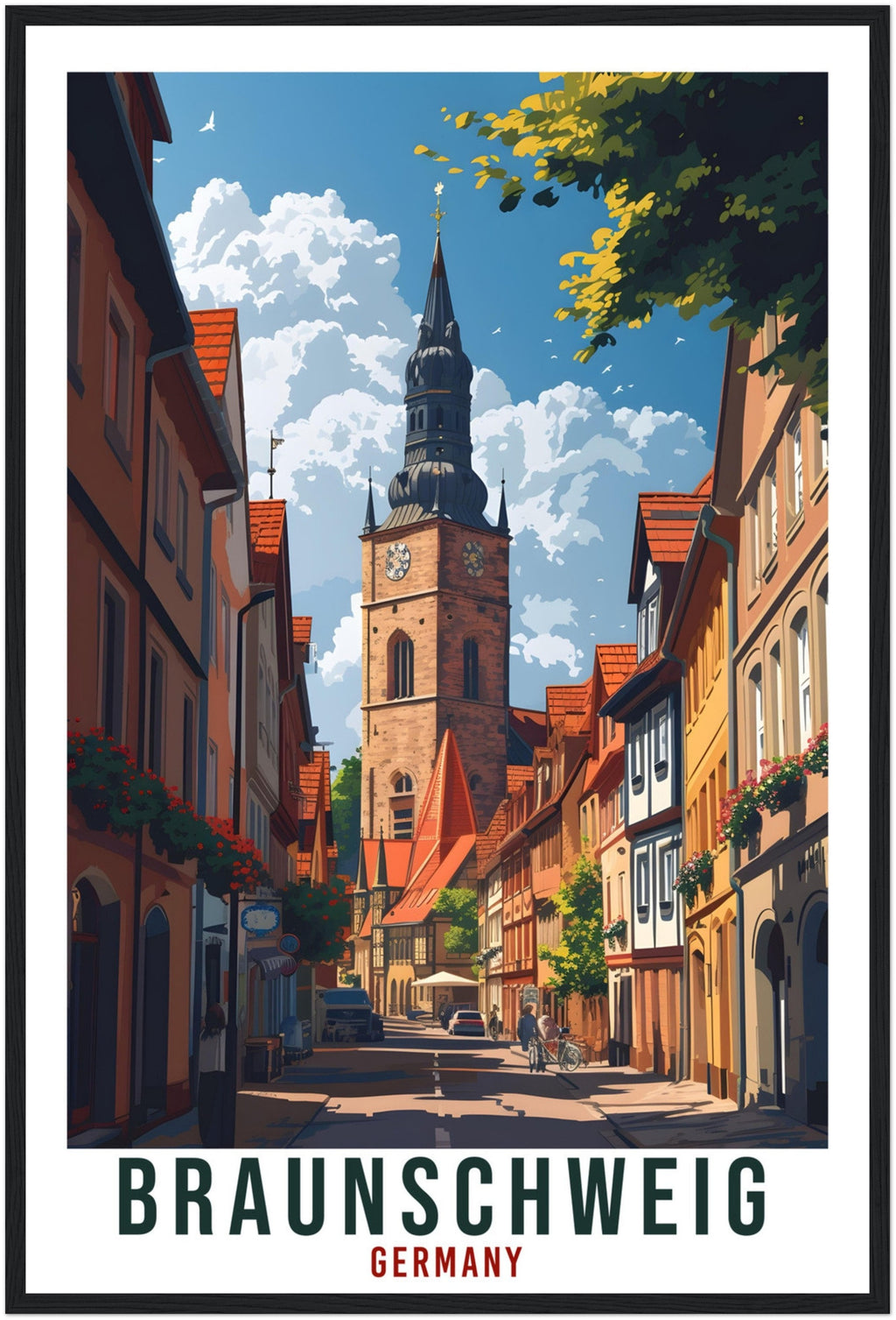 Braunschweig Gift Travel Print Germany Home Decor German Wall Art Gift Wall Hanging Art Lover Germany Artwork Braunschweig Travel Poster