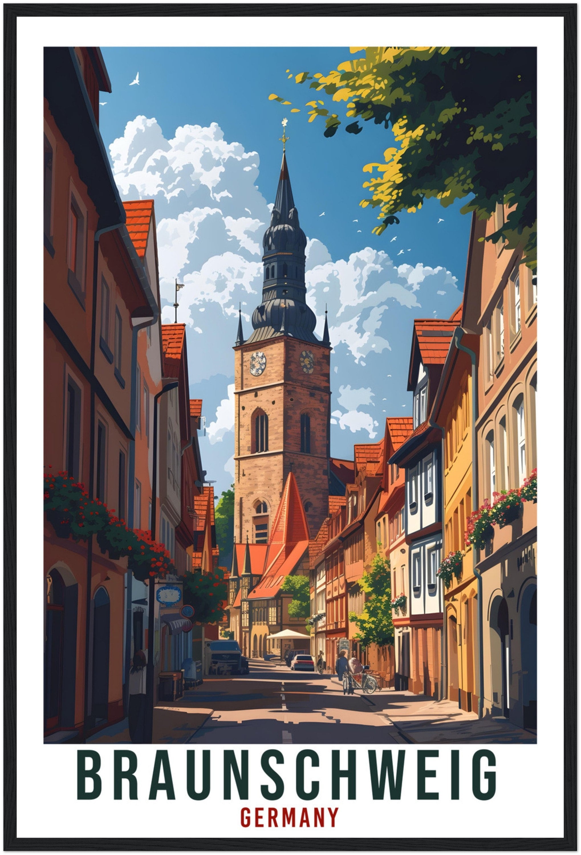 Braunschweig Gift Travel Print Germany Home Decor German Wall Art Gift Wall Hanging Art Lover Germany Artwork Braunschweig Travel Poster