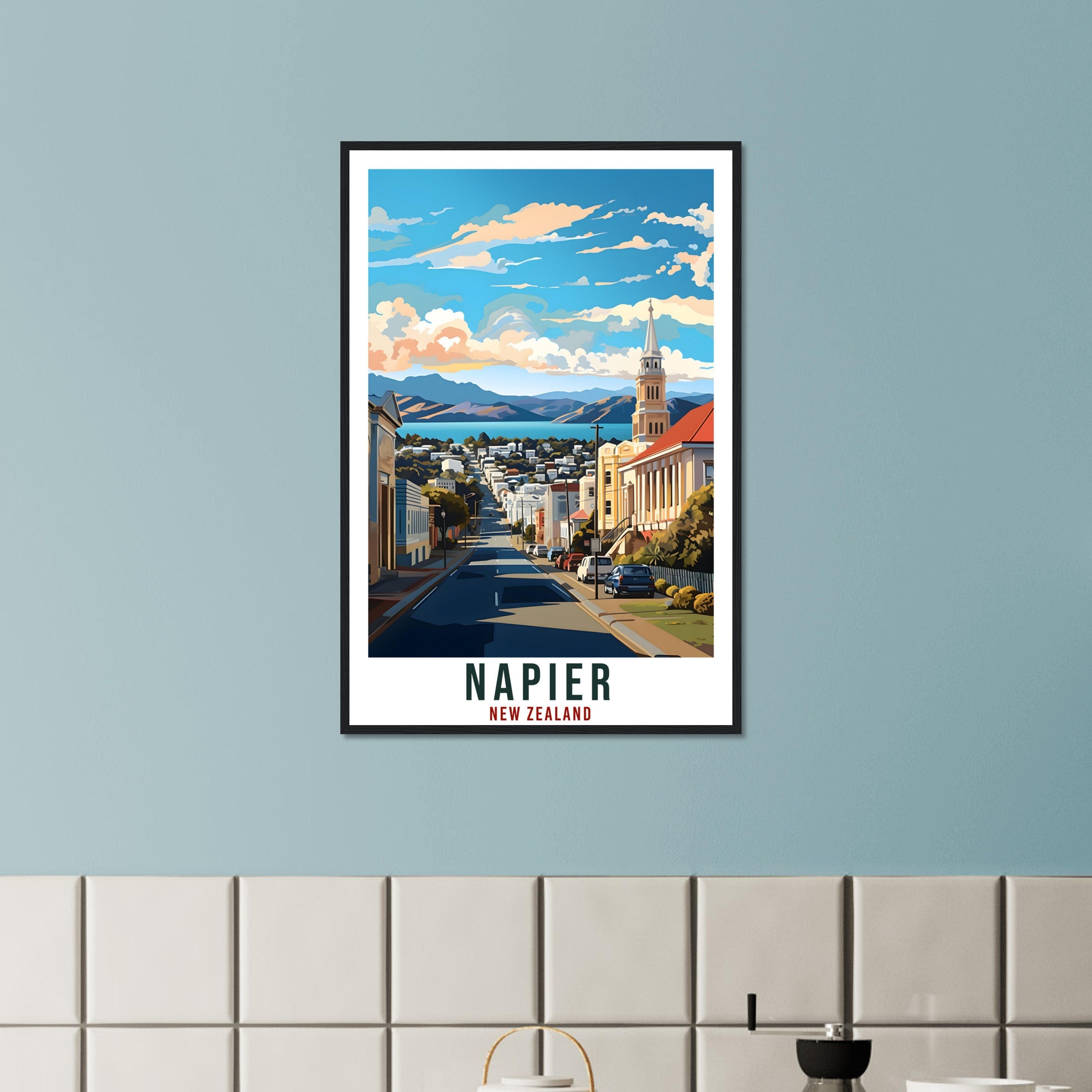 Napier Travel Print Wall Art Napier New Zealand Home Decor Artwork Napier Art Gifts Napier Travel Poster New Zealand Art Lovers Gift