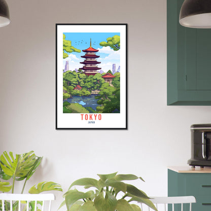 Tokyo Temple Travel Poster Tokyo Wall Hanging Japan Artwork Travel Print Wall Art Tokyo Japan Asia Home Decor Tokyo Gift Travel Art Japan
